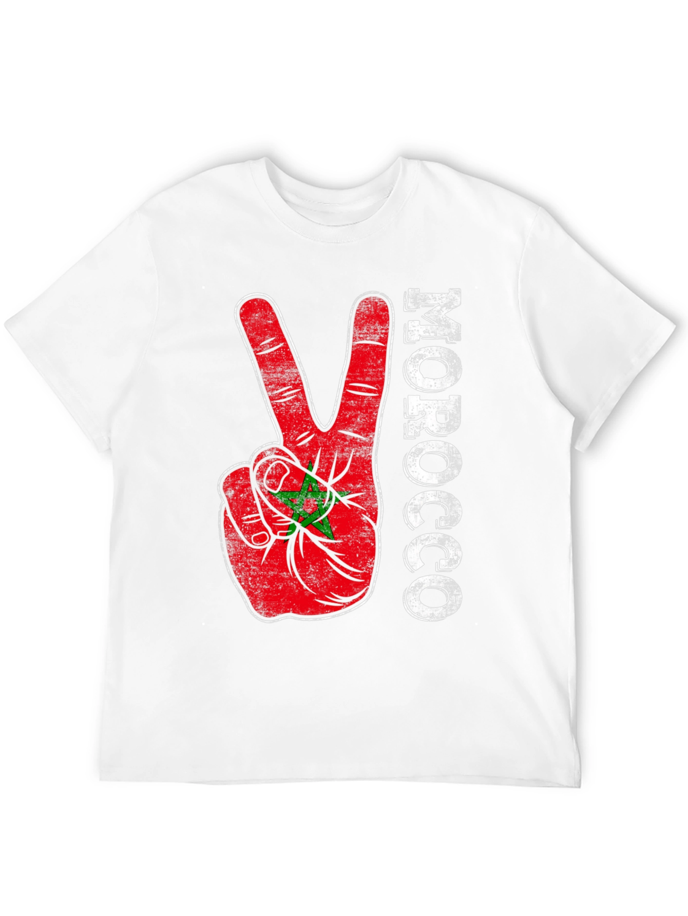Morocco Flag Peace Sign T-Shirt