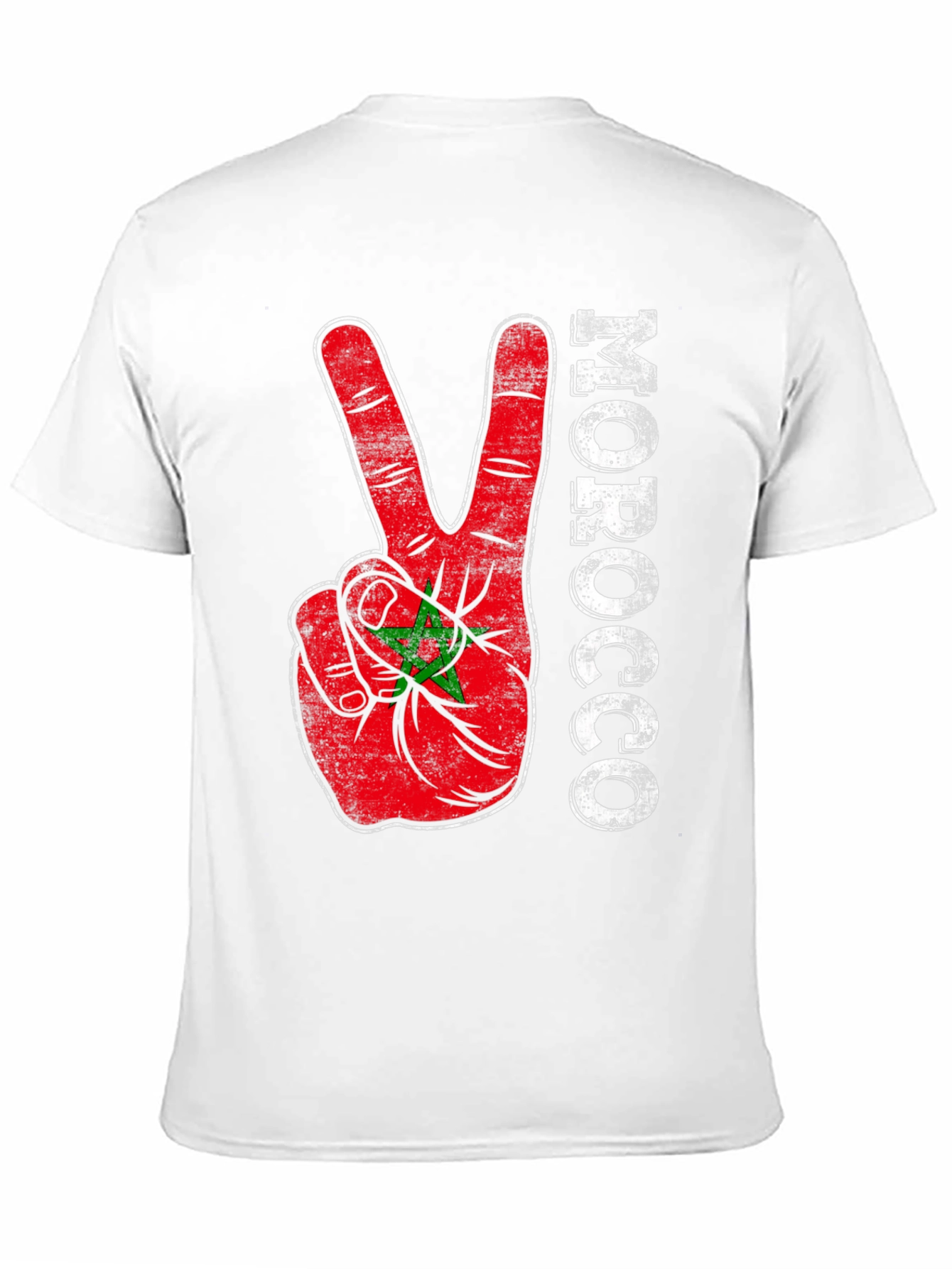 Morocco Flag Peace Sign T-Shirt