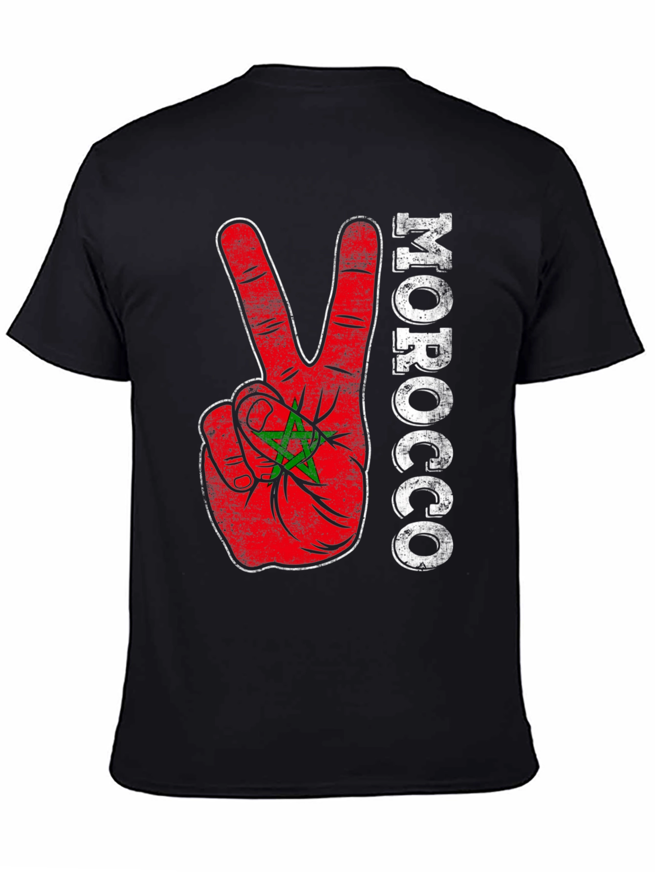 Morocco Flag Peace Sign T-Shirt