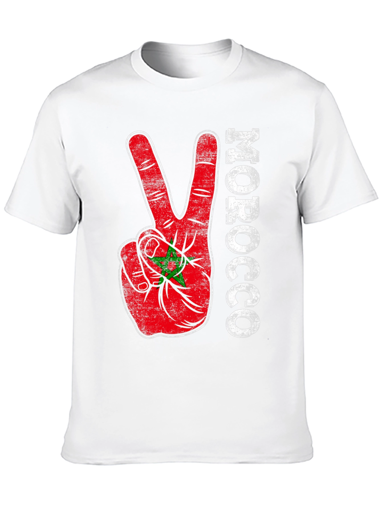 Morocco Flag Peace Sign T-Shirt