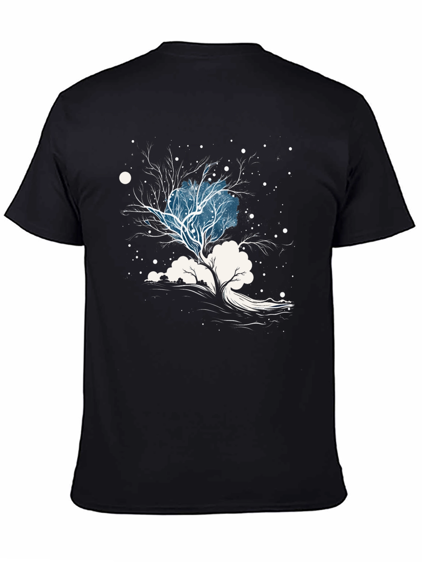 Winter Tree Graphic Tee - Stylish Black Cotton Blend