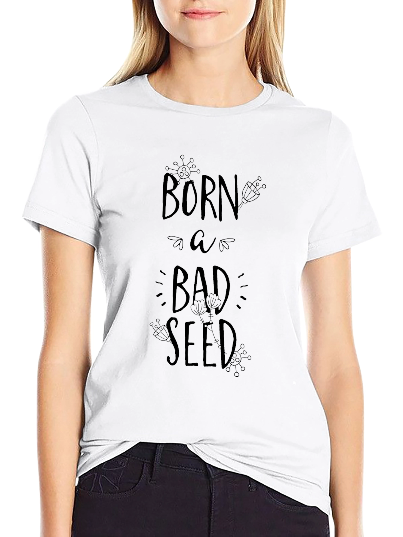 Born A Bad Seed Black Graphic Tee Shirt