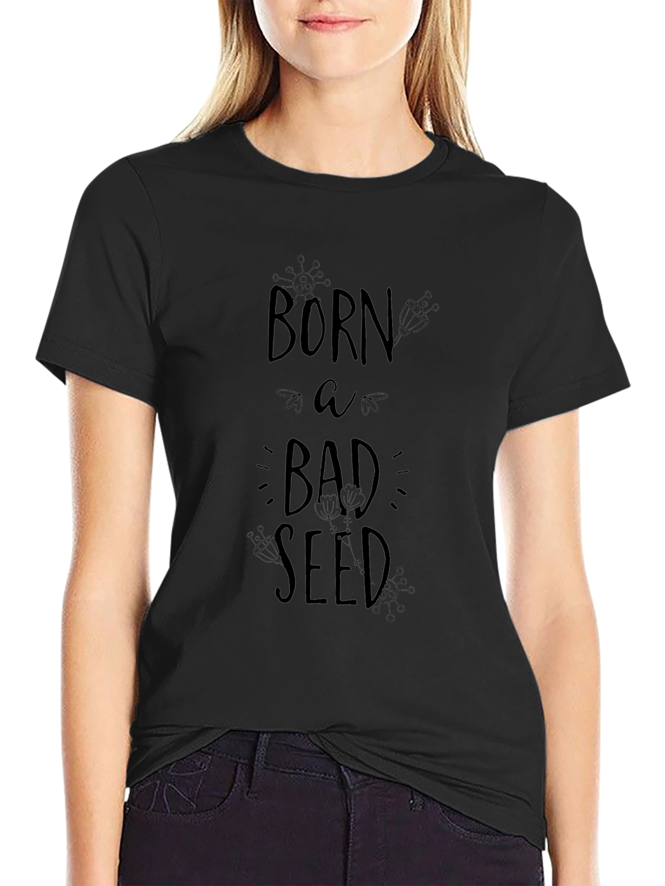 Born A Bad Seed Black Graphic Tee Shirt