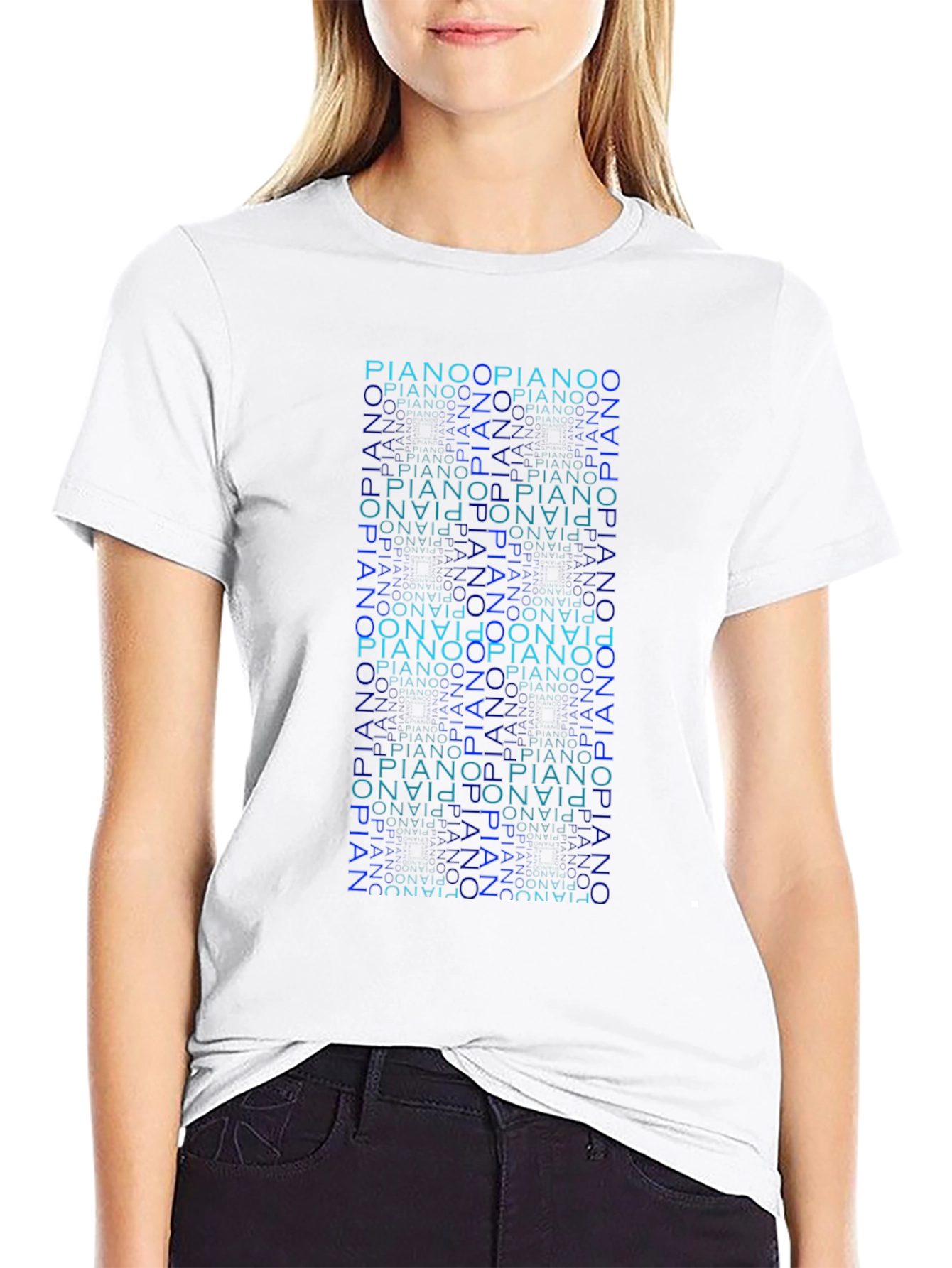 Piano Typography Mens T-Shirt