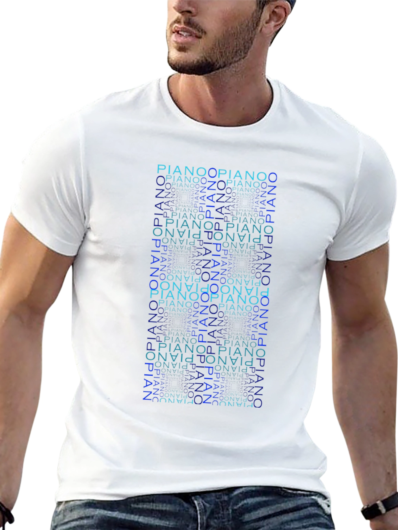 Piano Typography Mens T-Shirt