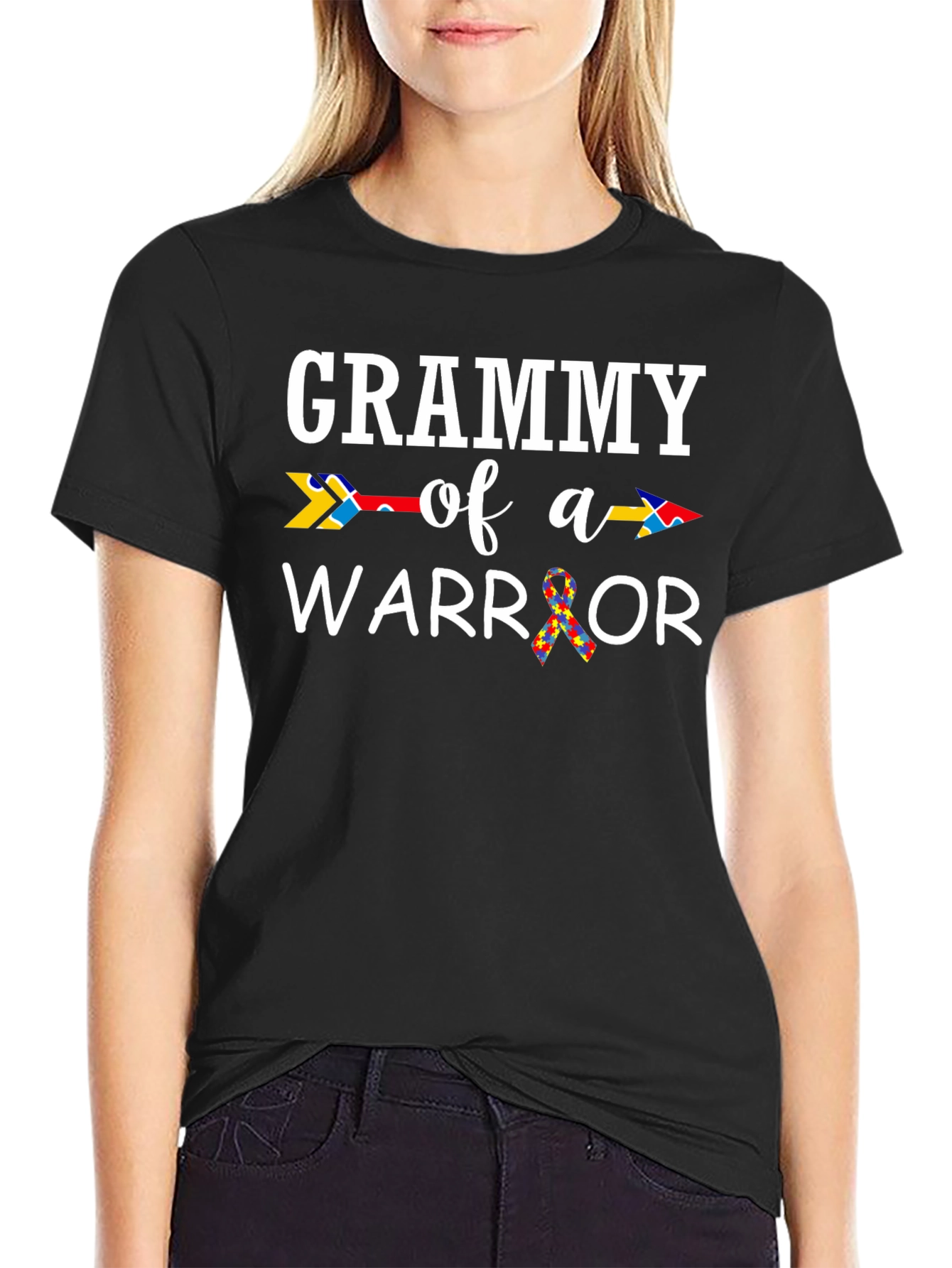 Grammy of a Warrior T-Shirt Autism Awareness