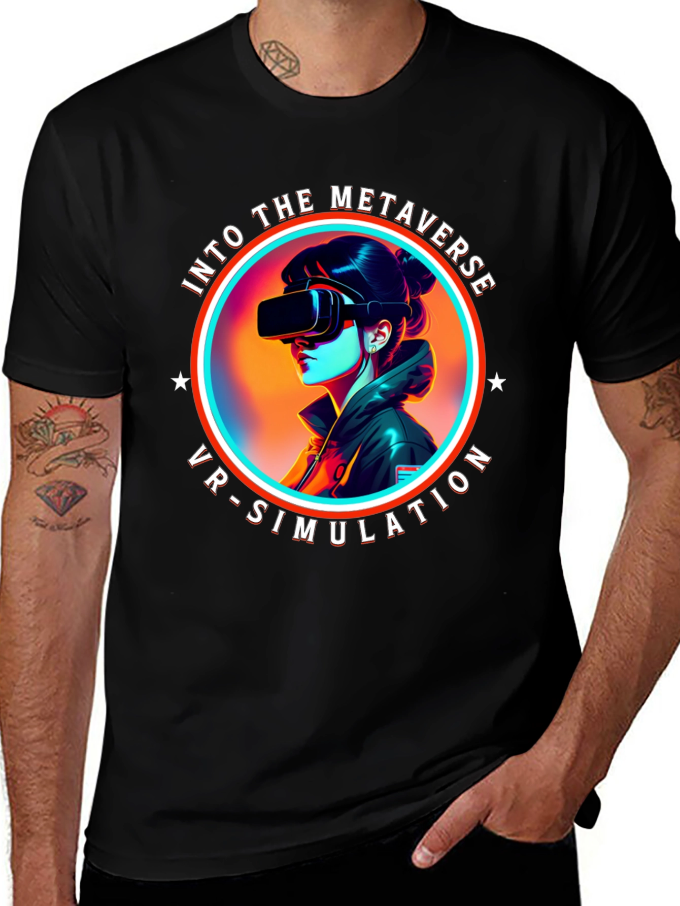 Metaverse VR Simulation Black T-Shirt