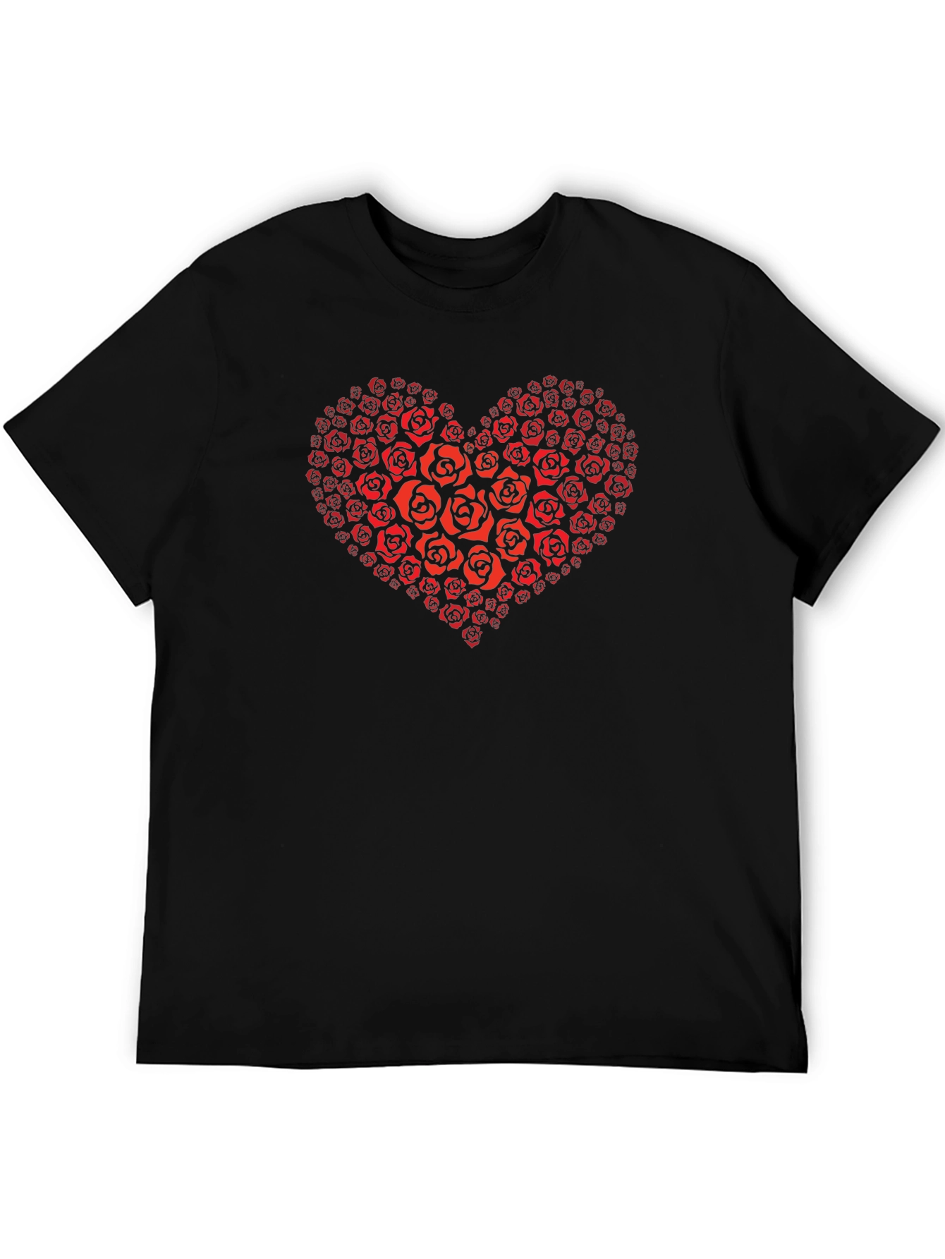 Heart of Roses Graphic T-Shirt - Black