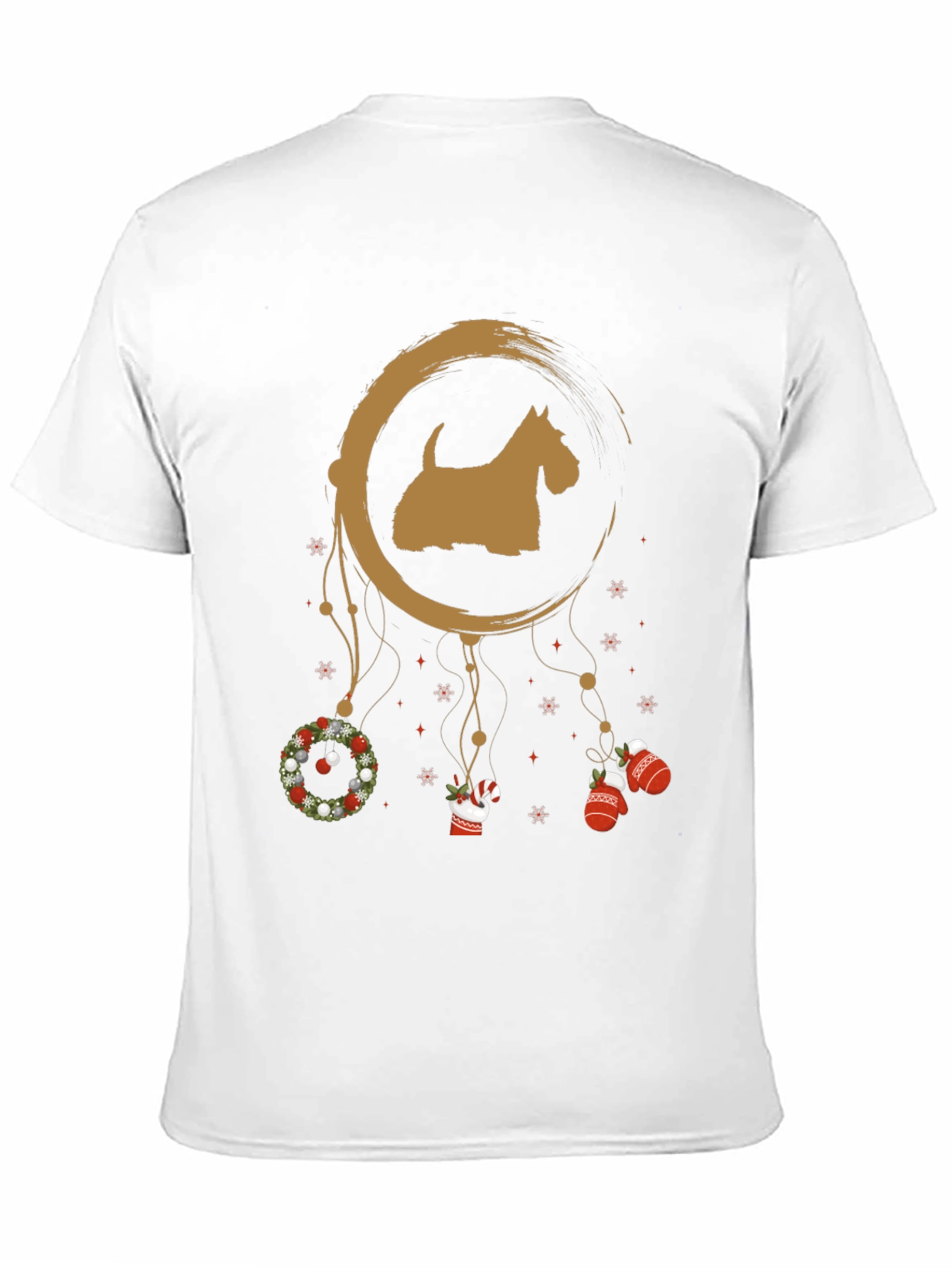 Festive Scottie Dog Christmas T-Shirt