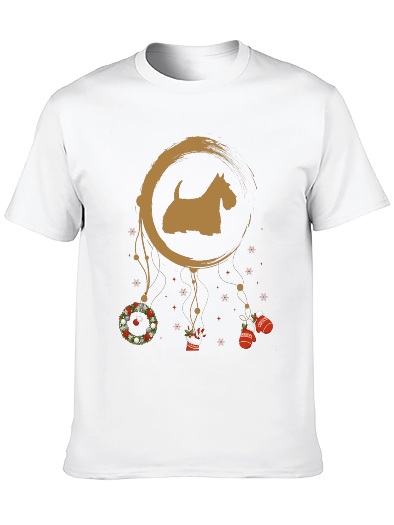 Festive Scottie Dog Christmas T-Shirt