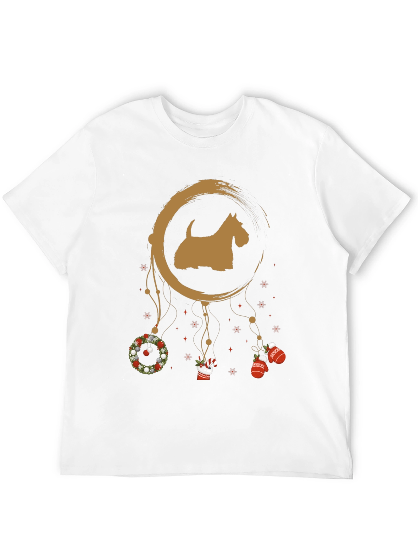 Festive Scottie Dog Christmas T-Shirt