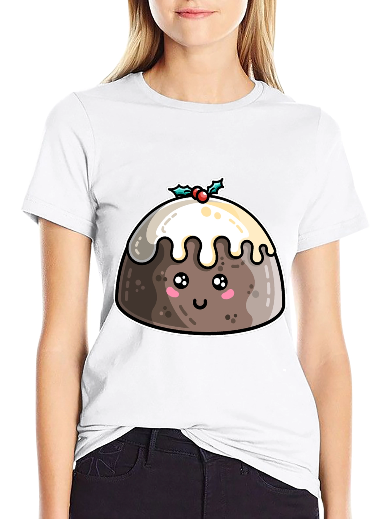 Cute Christmas Pudding T-Shirt - Holiday Festive Tee
