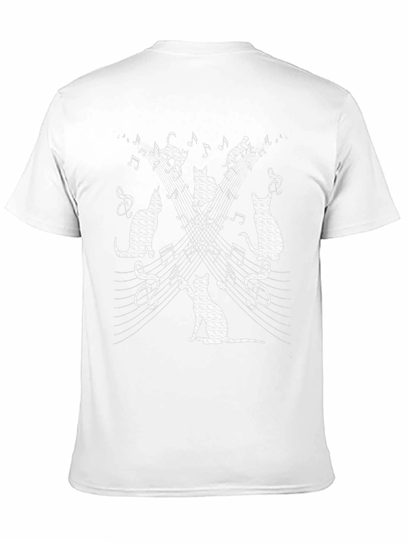 Cat Music T-Shirt - Whimsical Black Tee