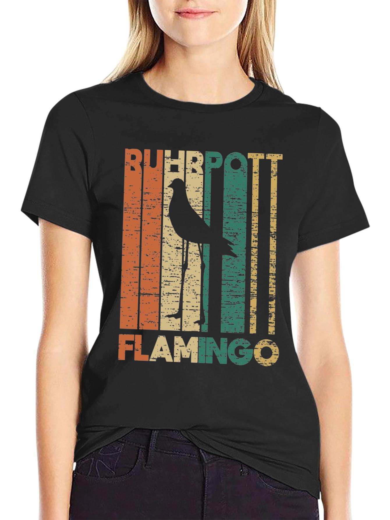 Retro Ruhhpott Flamingo Graphic T-Shirt