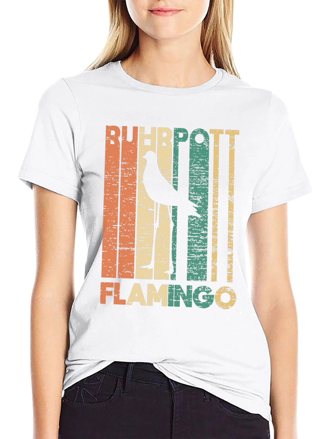 Retro Ruhhpott Flamingo Graphic T-Shirt