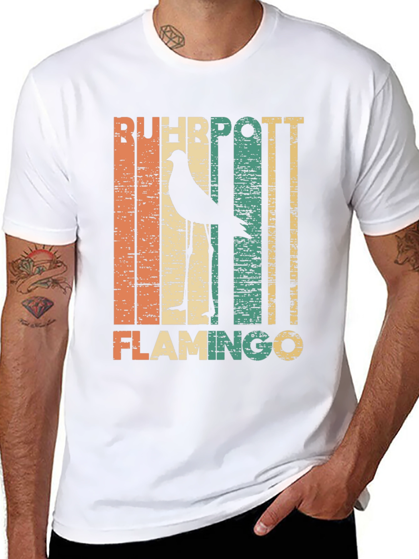 Retro Ruhhpott Flamingo Graphic T-Shirt