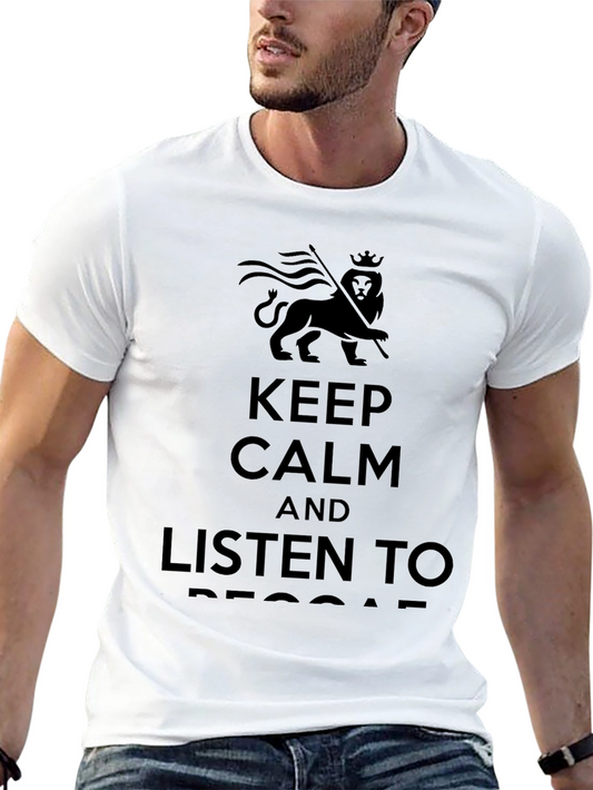 Keep Calm and Listen to Reggae Black T-Shirt