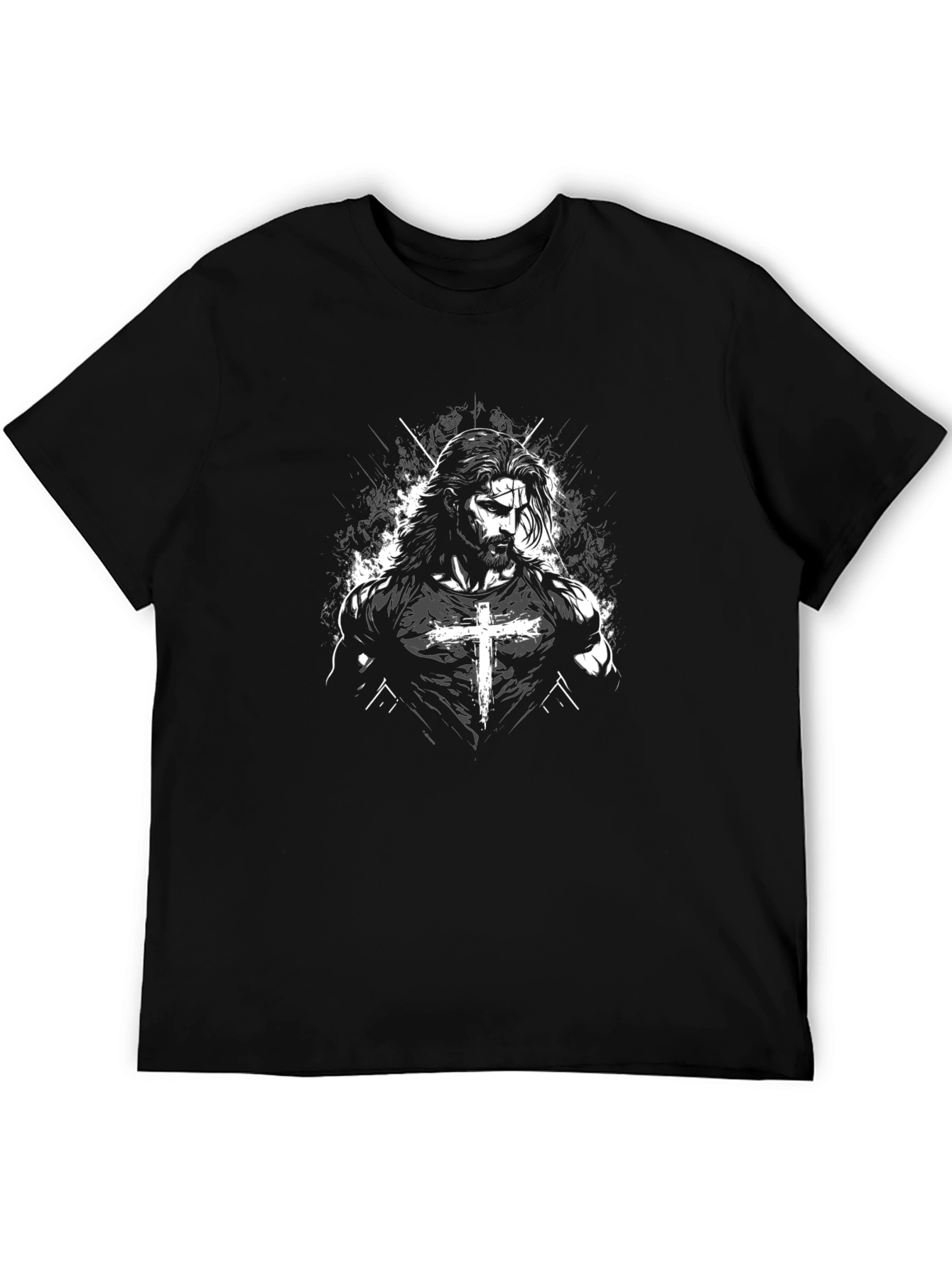 Christian Cross Graphic T-Shirt - Black