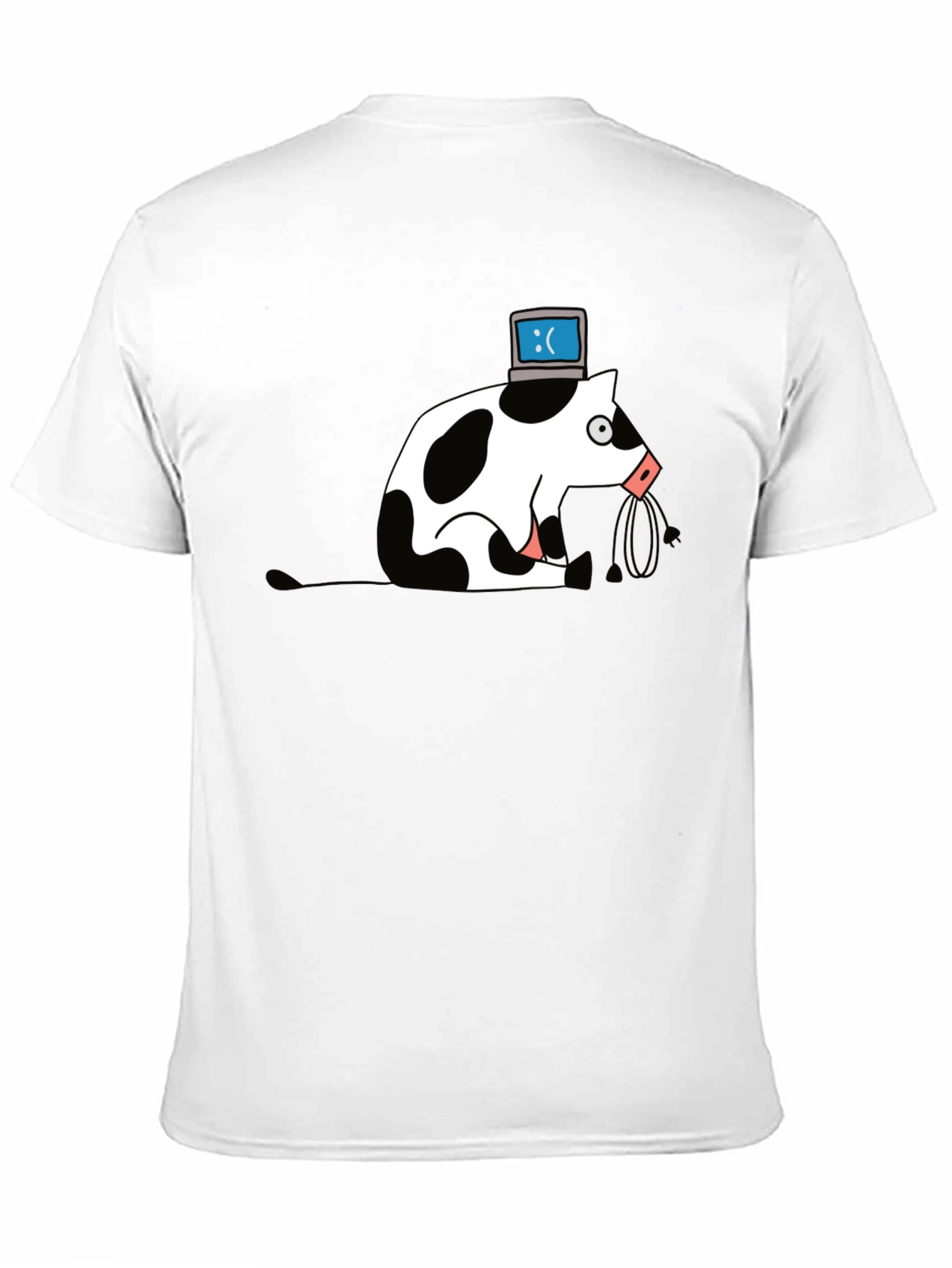 Sad Cow PC Head T-Shirt - Geeky Graphic Tee