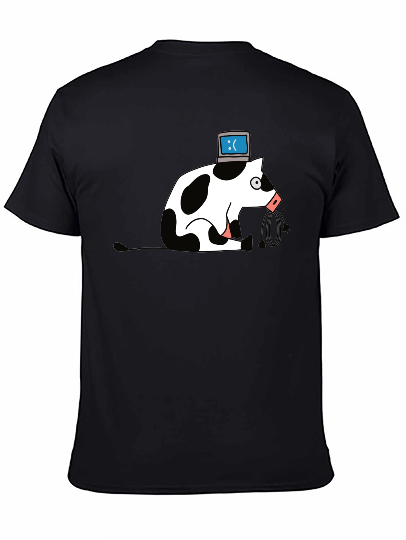 Sad Cow PC Head T-Shirt - Geeky Graphic Tee