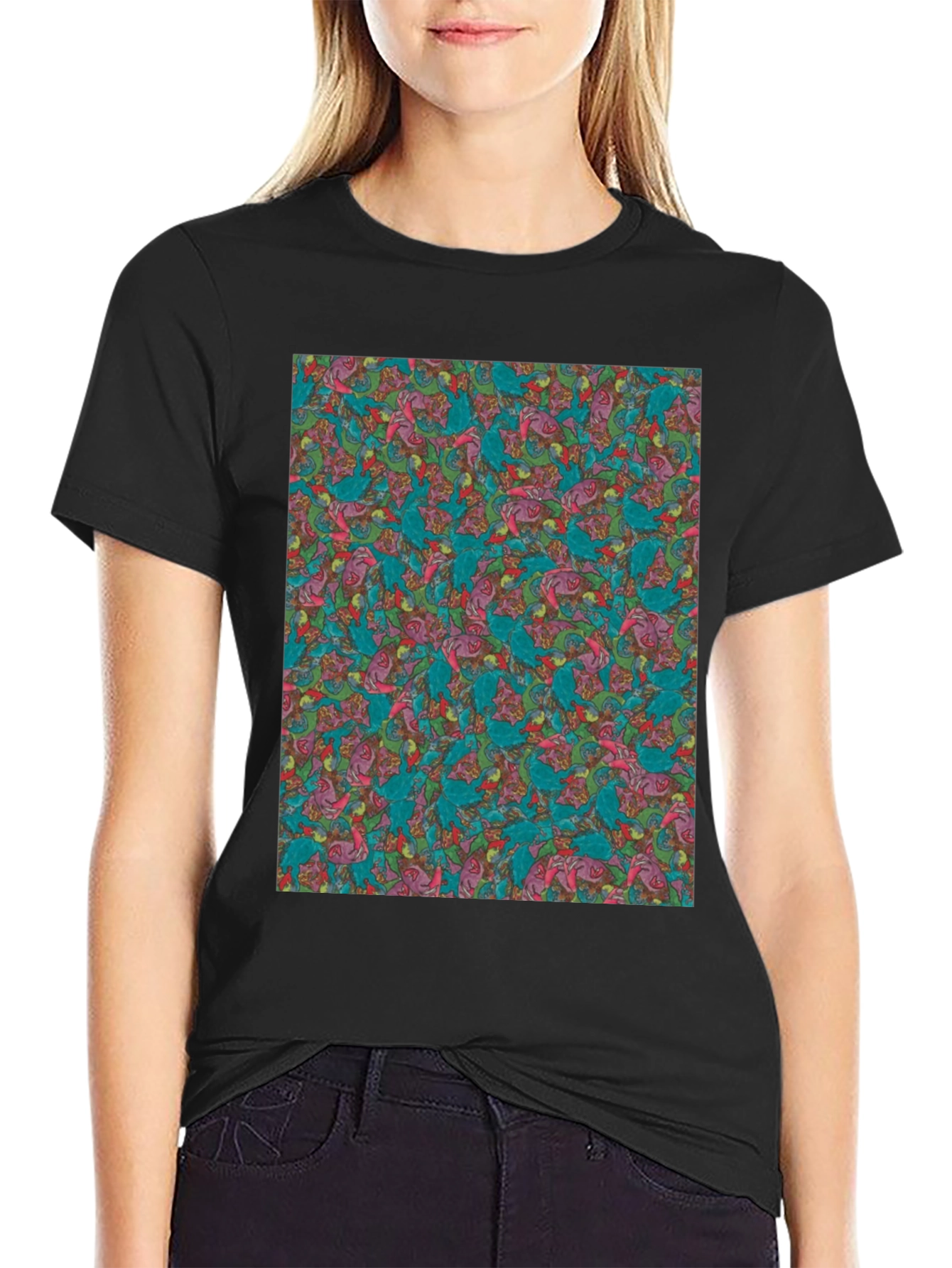 Patterned Print Tee - Abstract Art Mens T-Shirt