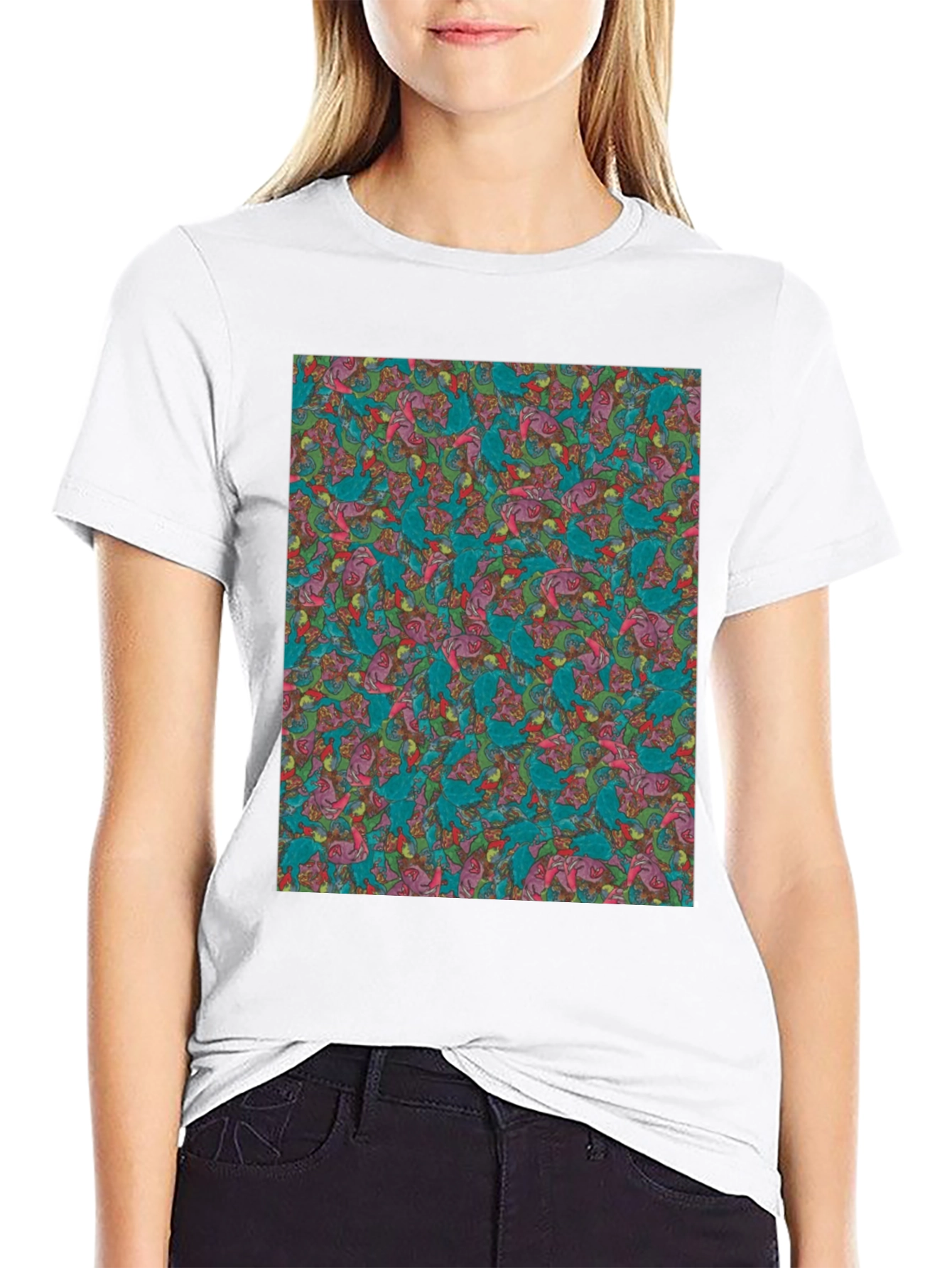 Patterned Print Tee - Abstract Art Mens T-Shirt