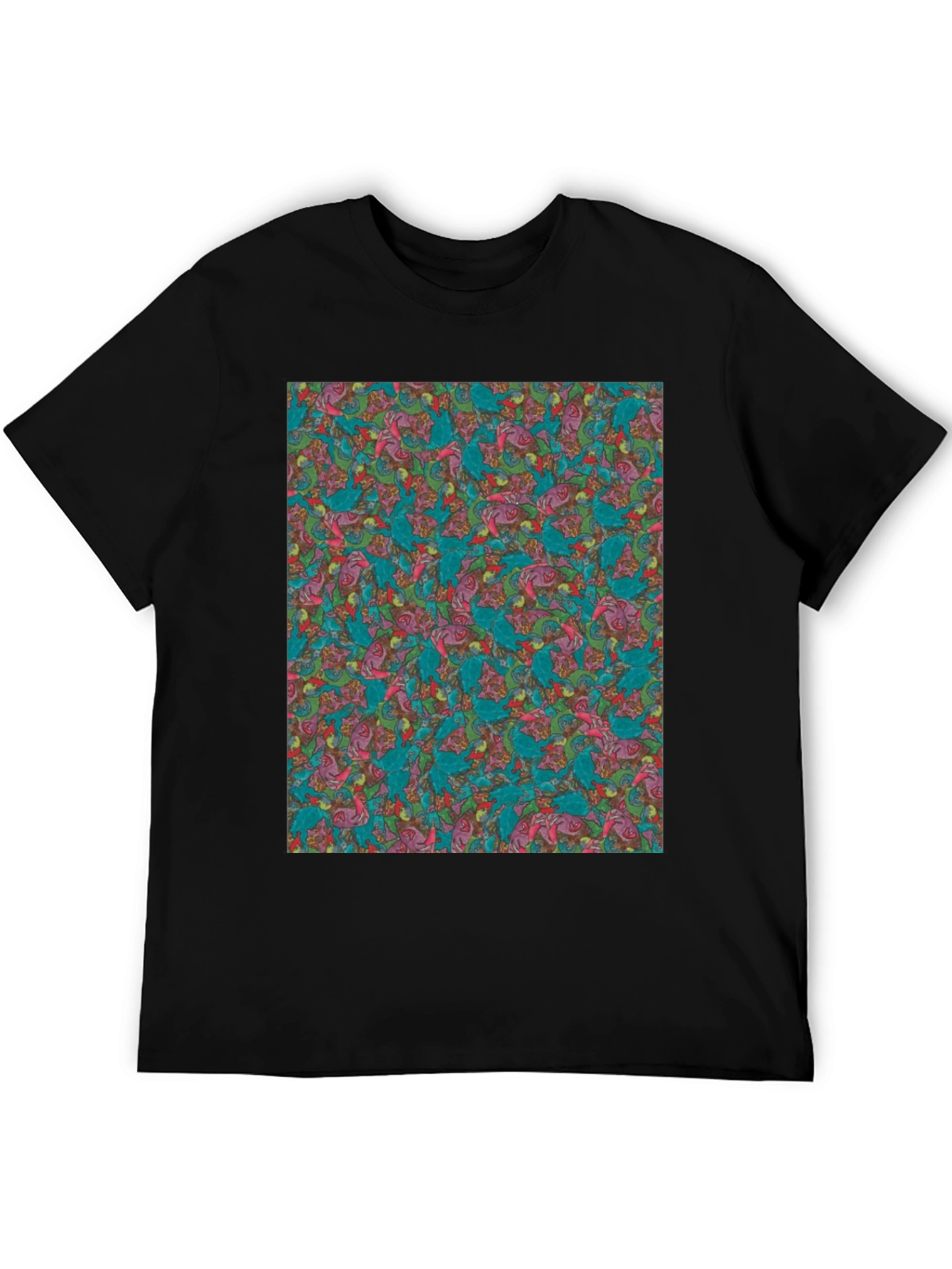 Patterned Print Tee - Abstract Art Mens T-Shirt
