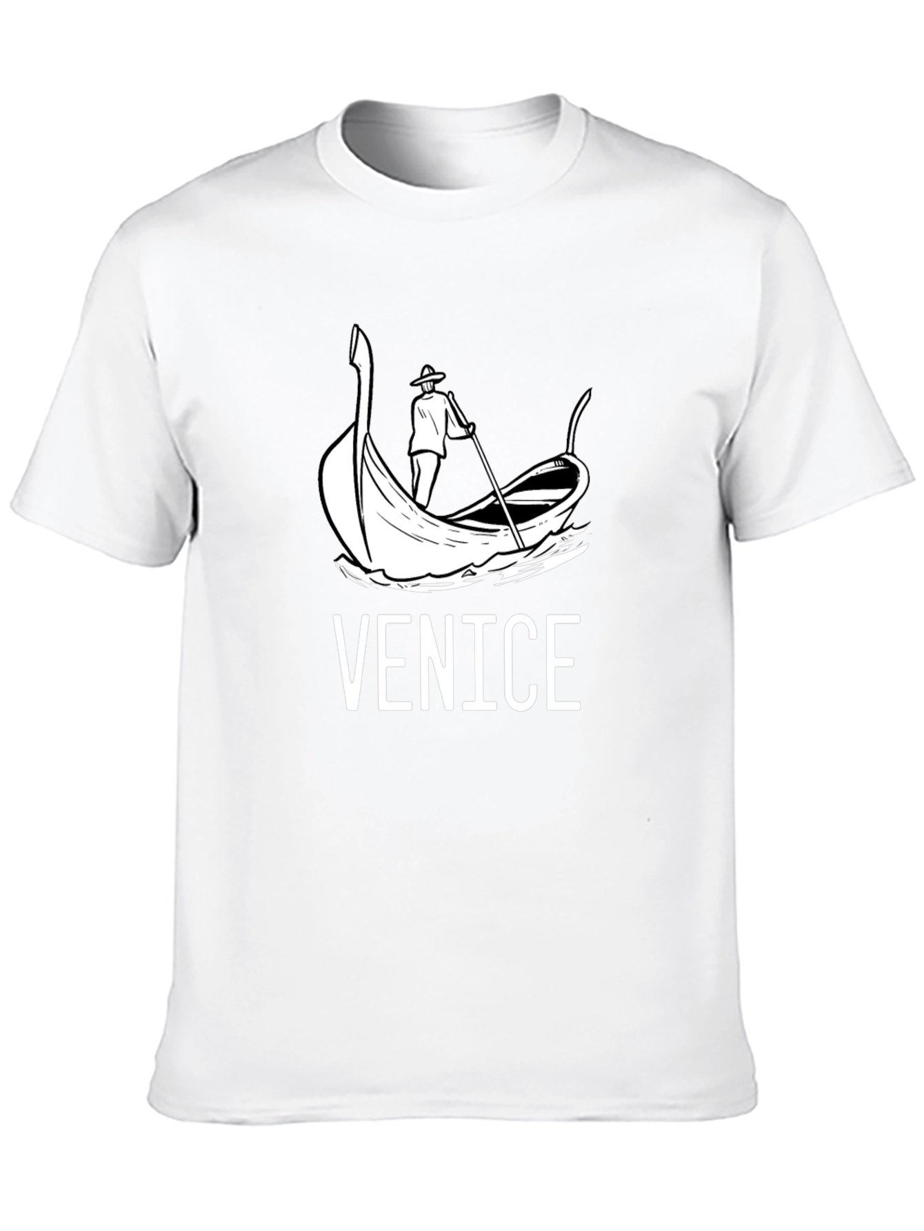 Venice Gondola Graphic T-Shirt - Black