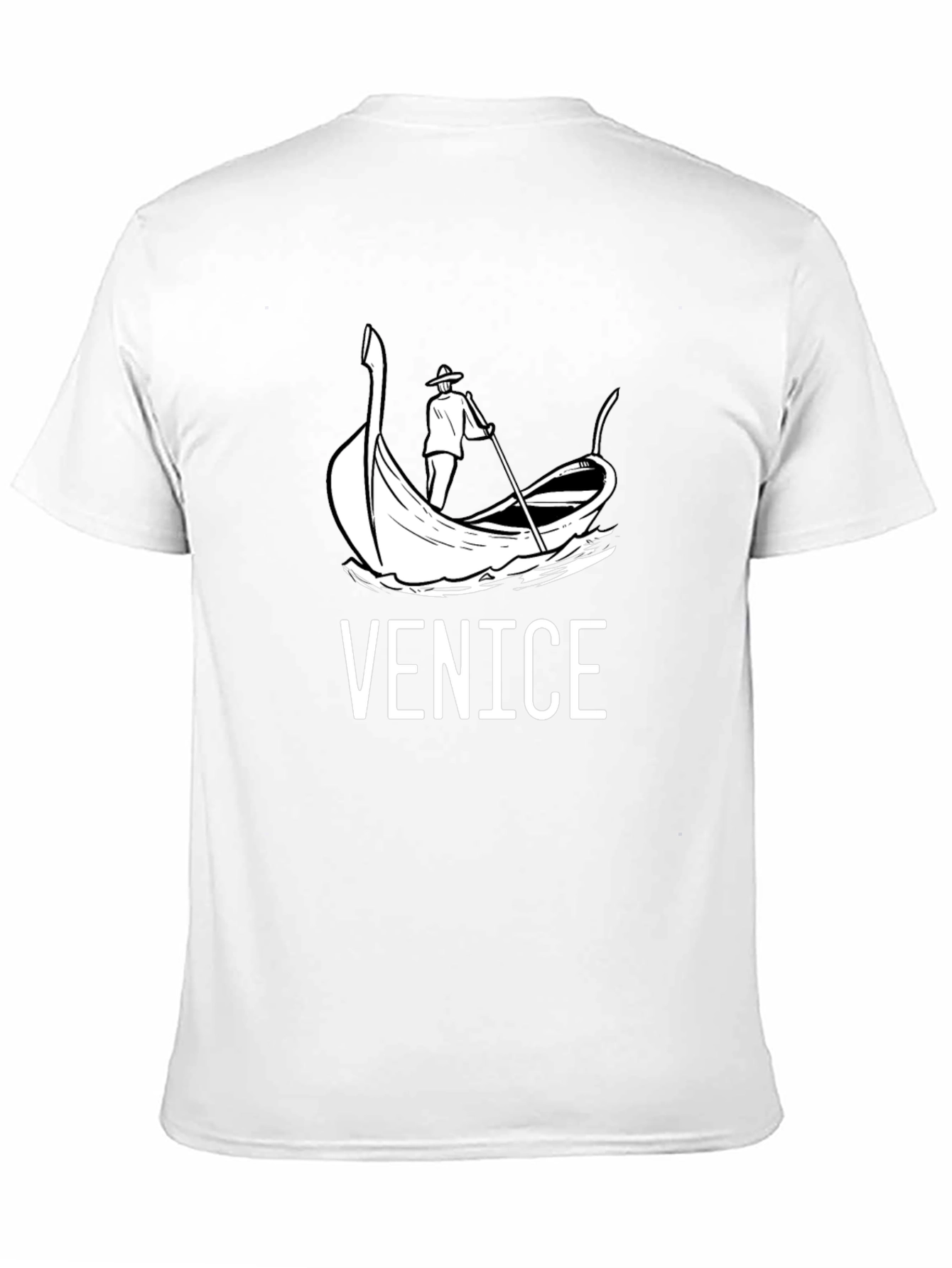 Venice Gondola Graphic T-Shirt - Black