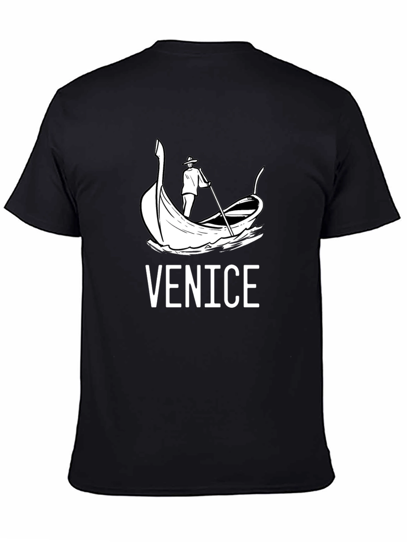Venice Gondola Graphic T-Shirt - Black