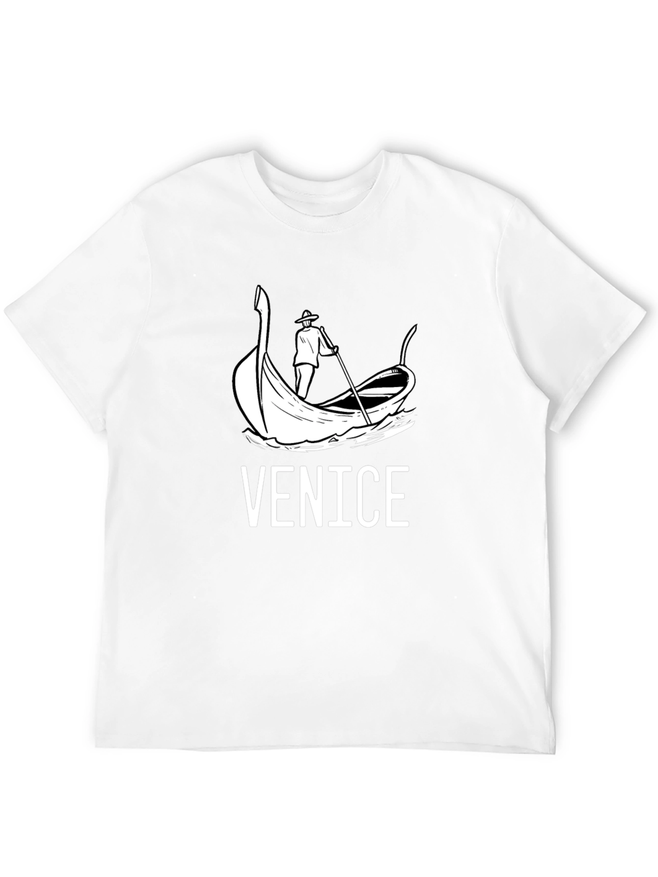 Venice Gondola Graphic T-Shirt - Black