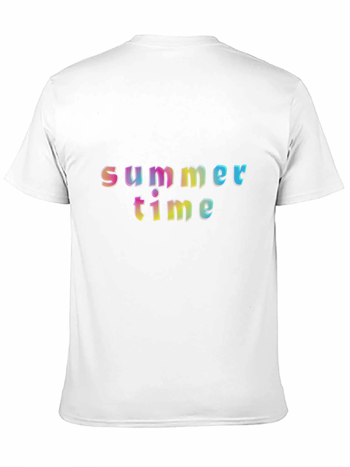Summer Time Graphic T-Shirt - Rainbow Text Design