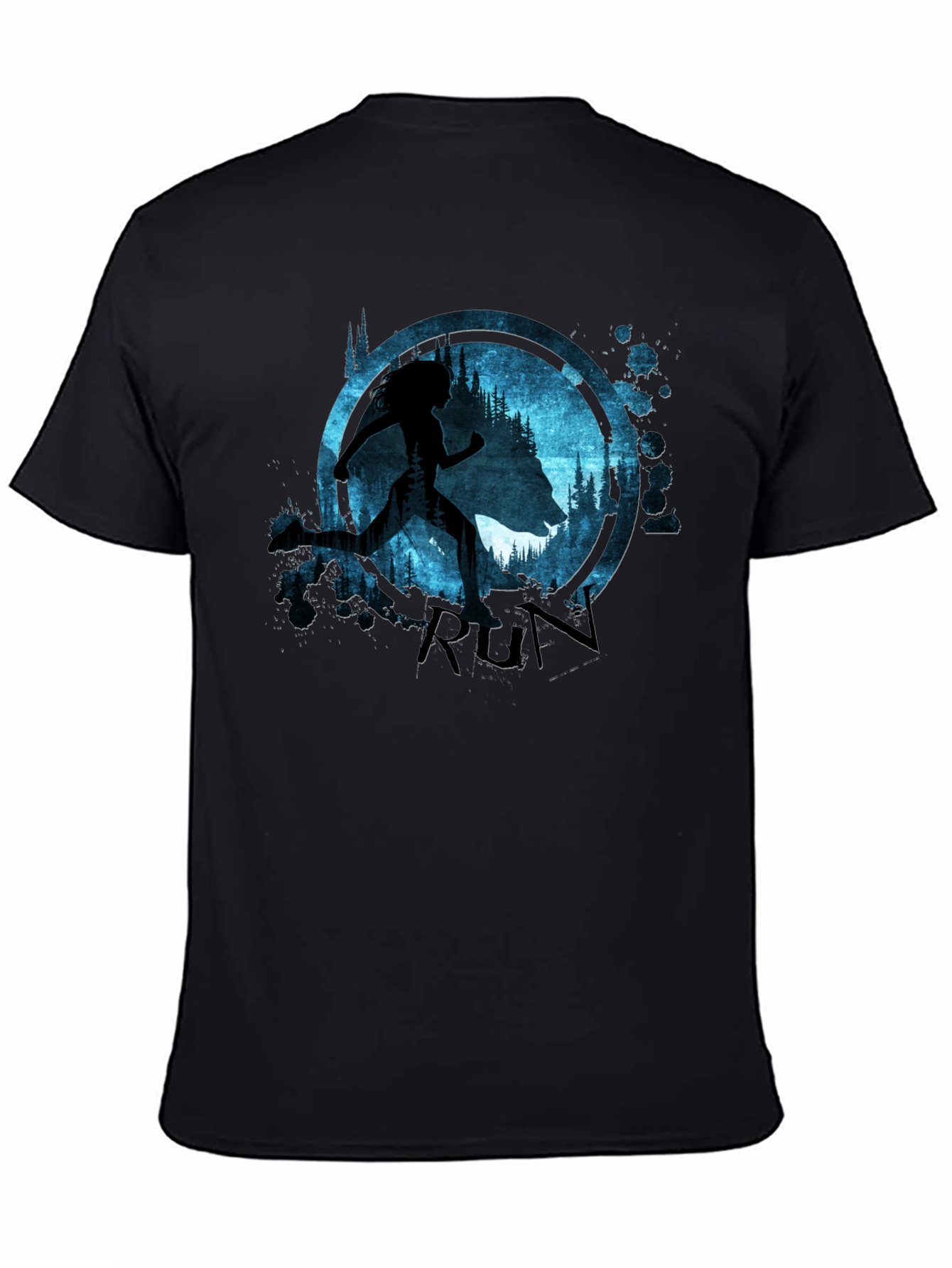 Run T-Shirt Wolf and Runner Graphic Tee