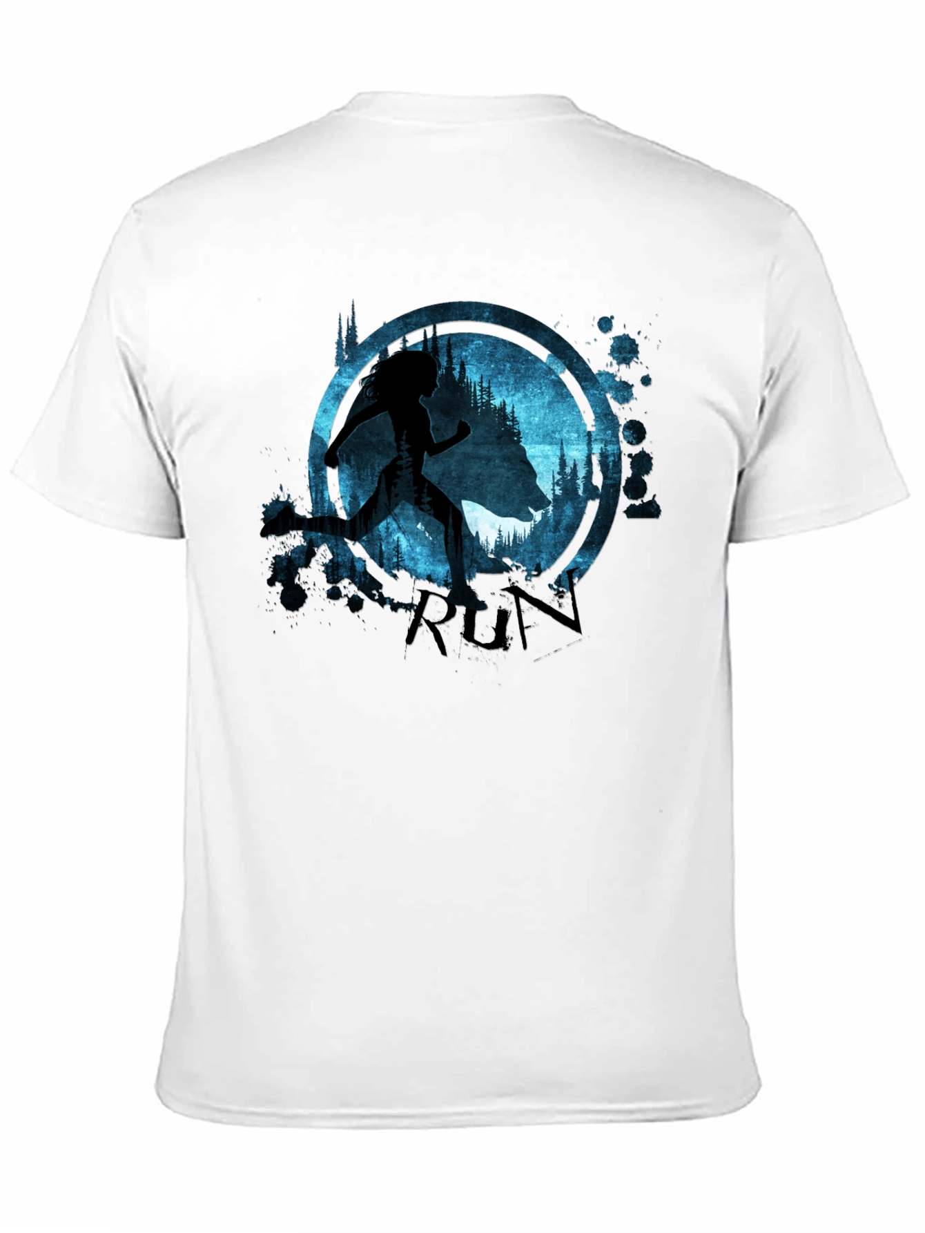 Run T-Shirt Wolf and Runner Graphic Tee