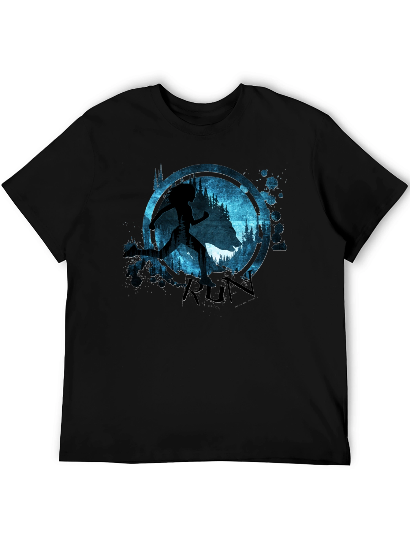 Run T-Shirt Wolf and Runner Graphic Tee