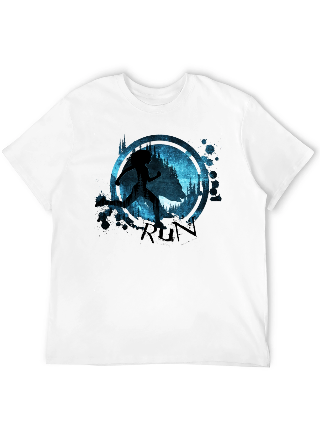 Run T-Shirt Wolf and Runner Graphic Tee