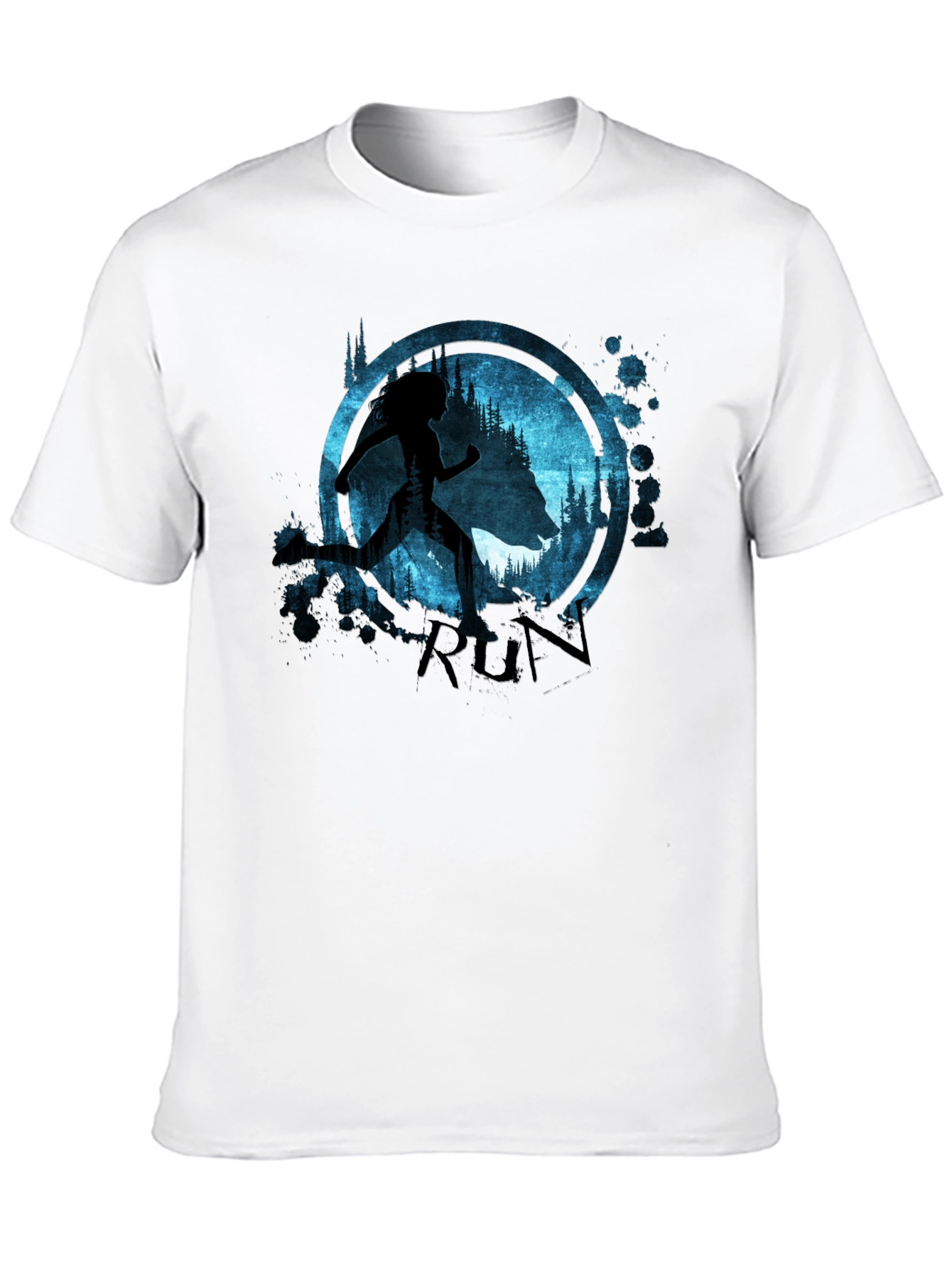 Run T-Shirt Wolf and Runner Graphic Tee