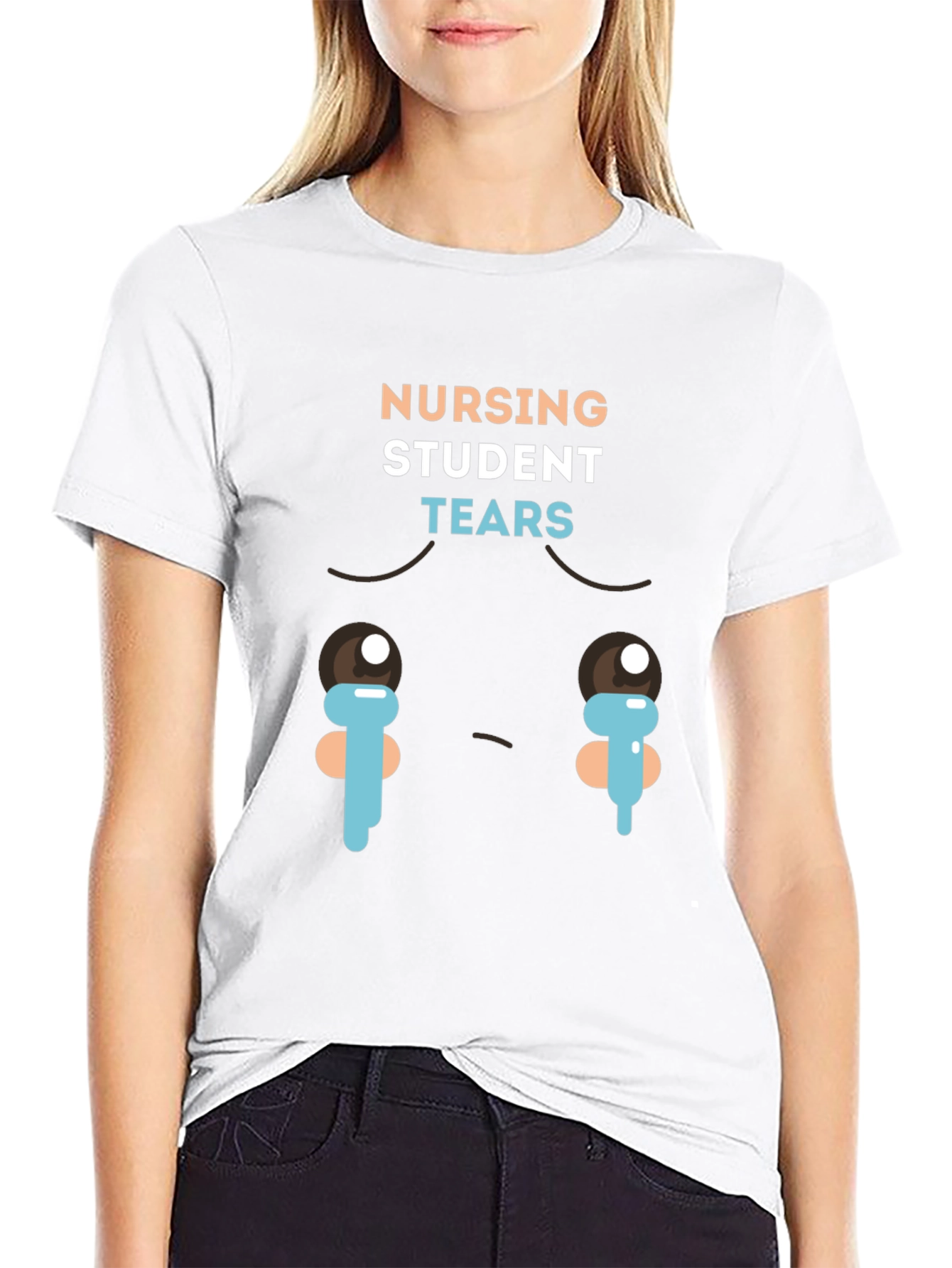 Nursing Student Tears Graphic T-Shirt - Black