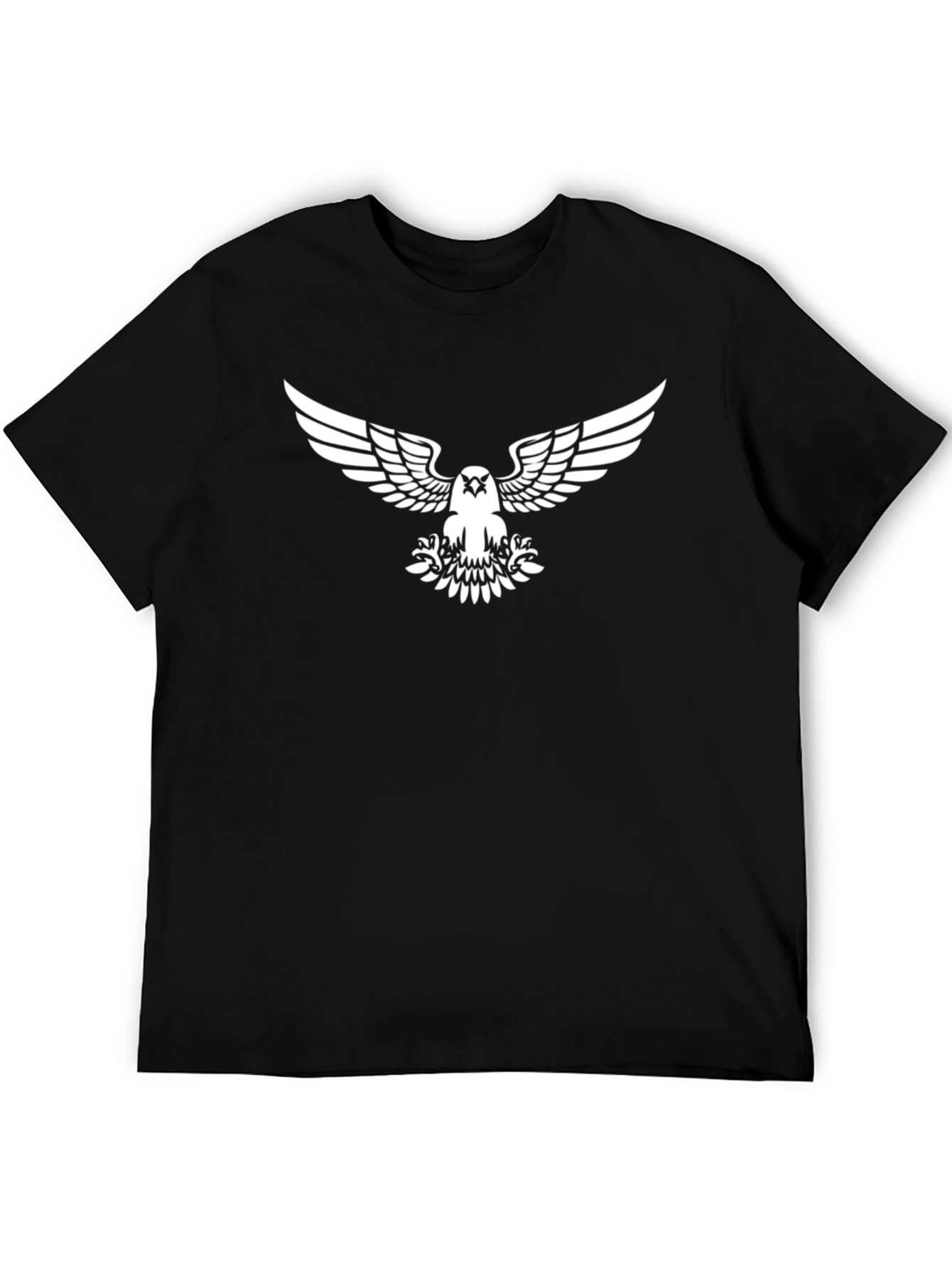 Eagle Graphic Print Black Cotton T-Shirt