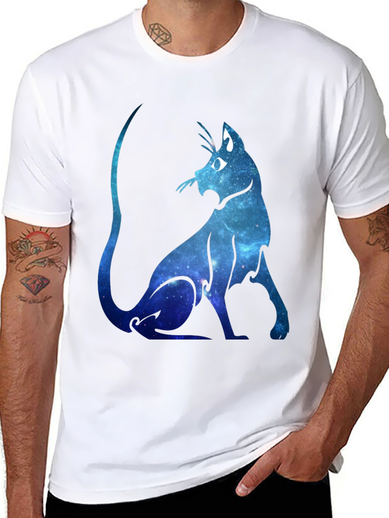 Galaxy Cat Graphic T-Shirt - Stylish Unisex Tee