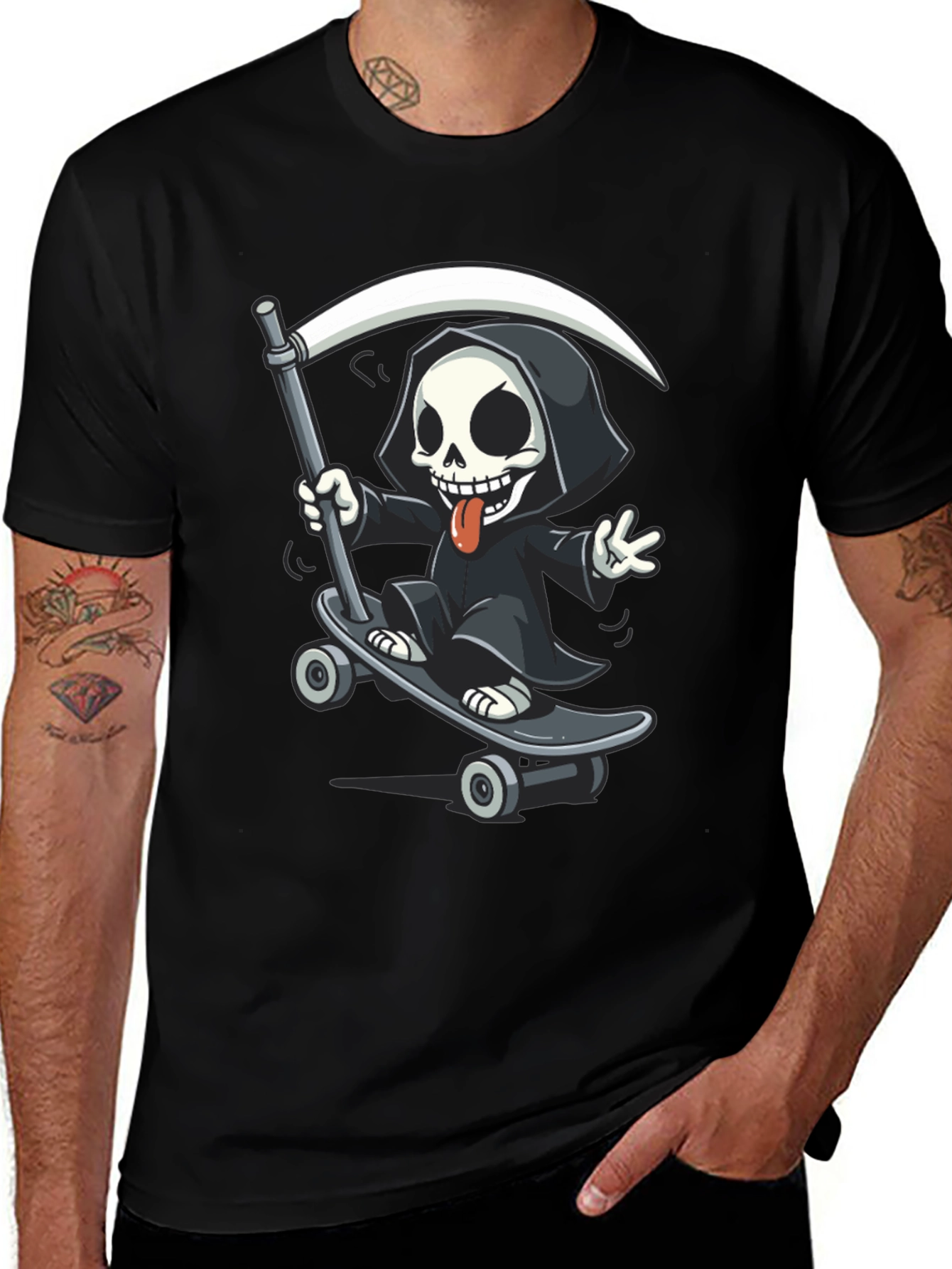 Skateboarding Reaper Graphic Tee