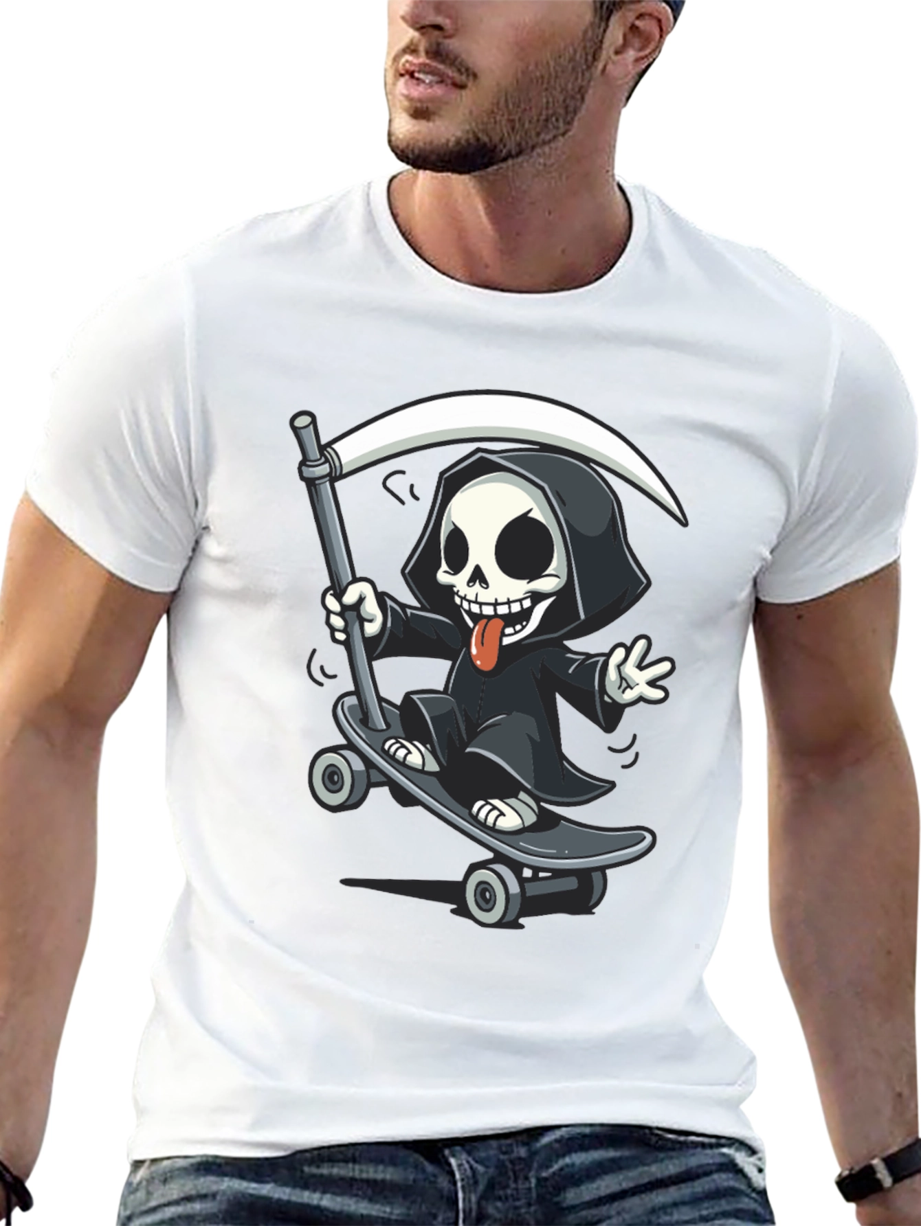 Skateboarding Reaper Graphic Tee