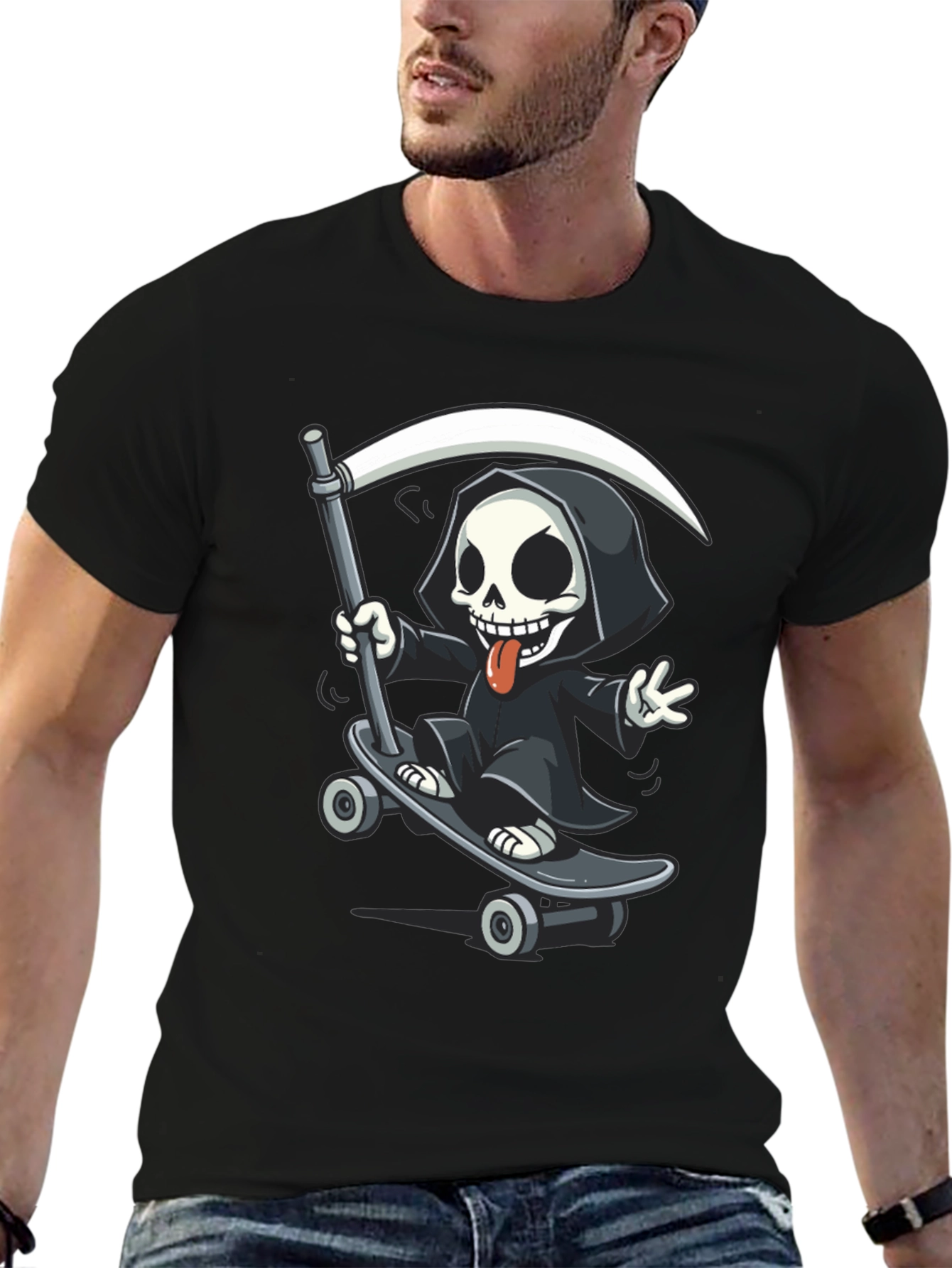 Skateboarding Reaper Graphic Tee