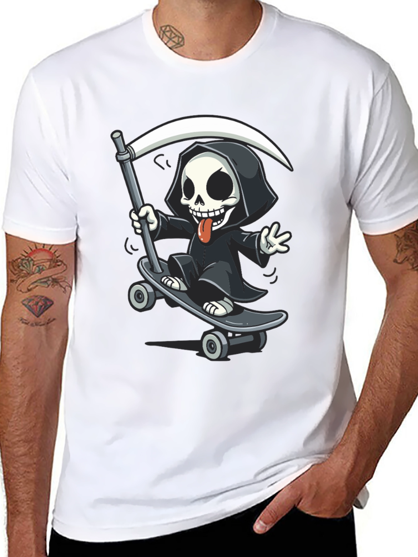 Skateboarding Reaper Graphic Tee