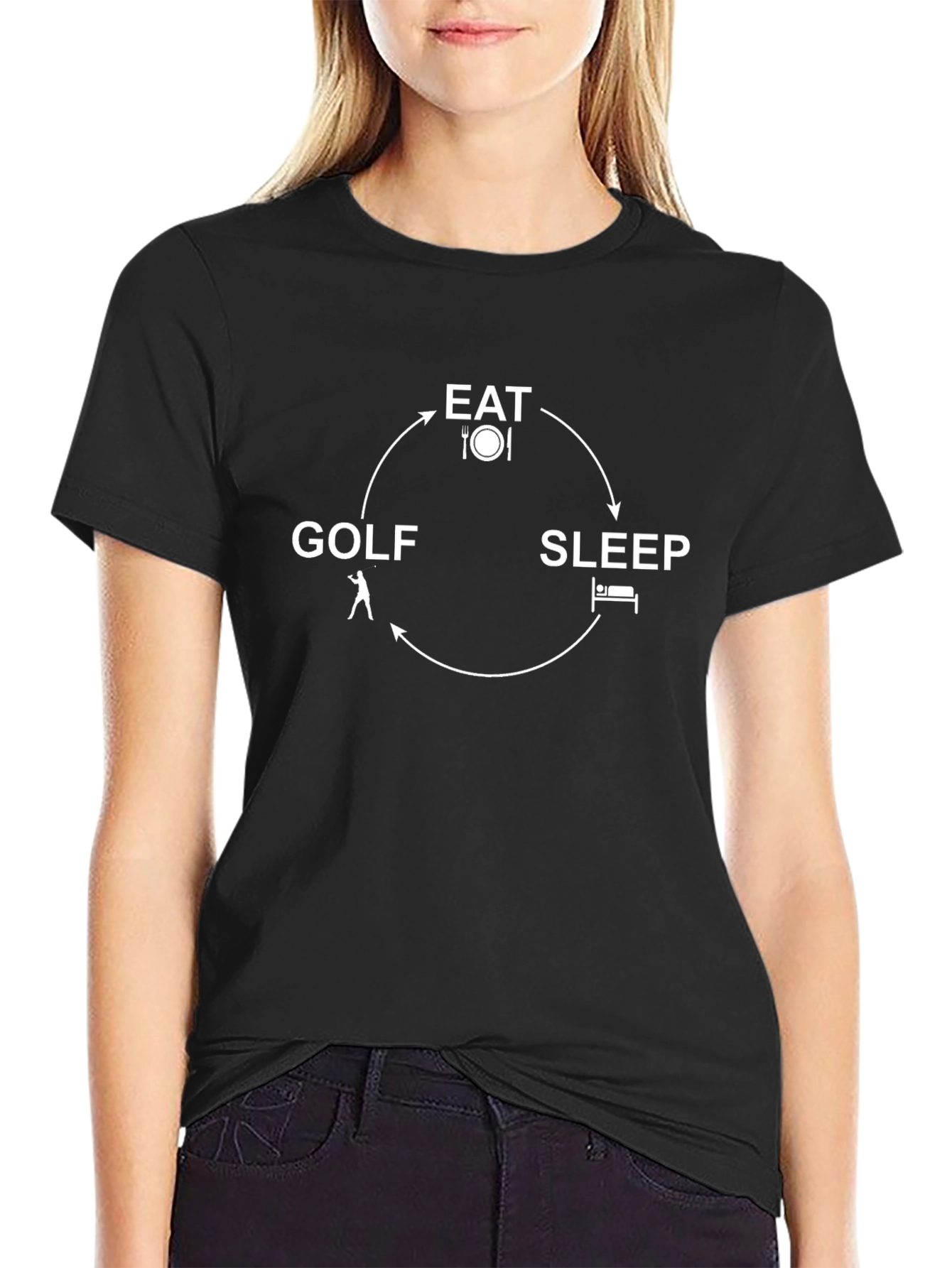 Eat Sleep Golf T-Shirt Funny Golfing Tee