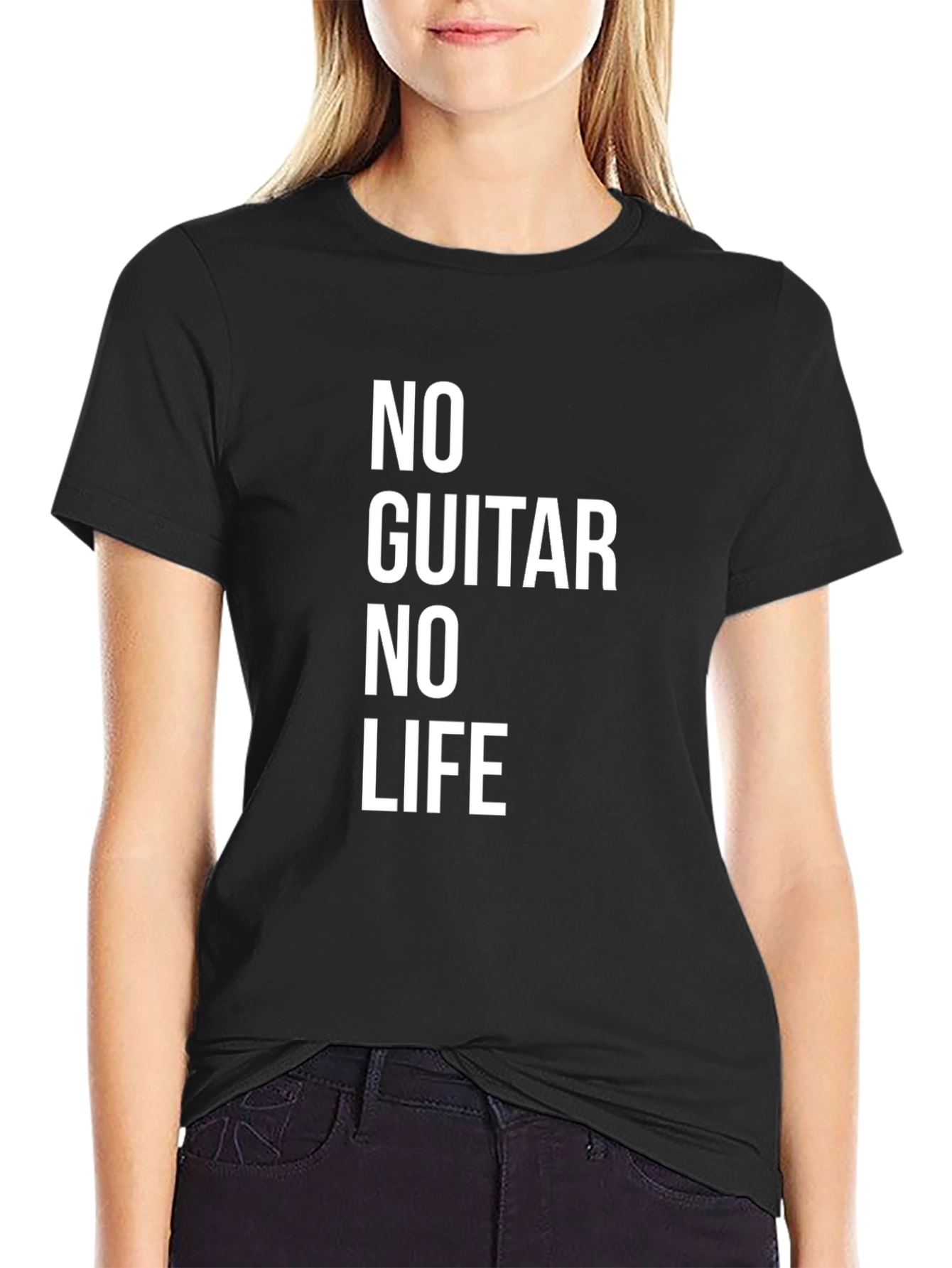 No Guitar No Life Black T-Shirt
