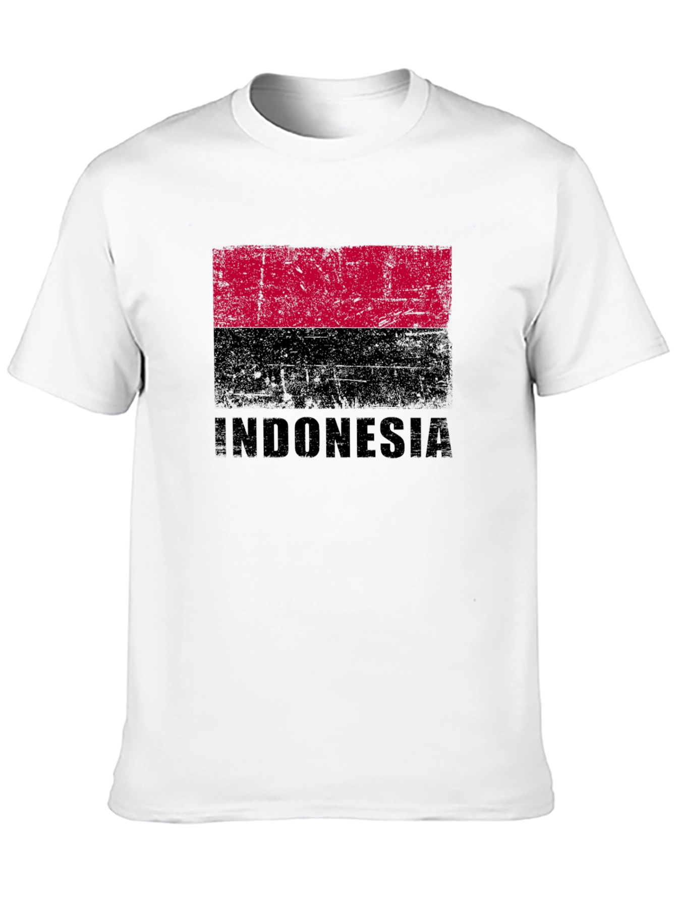 Indonesia Flag Graphic T-Shirt - Distressed Design