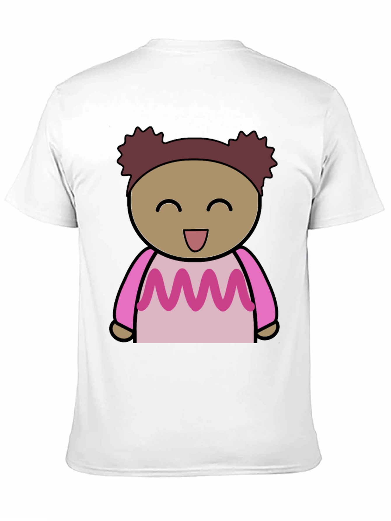 Cartoon Girl Graphic Print Black T-Shirt
