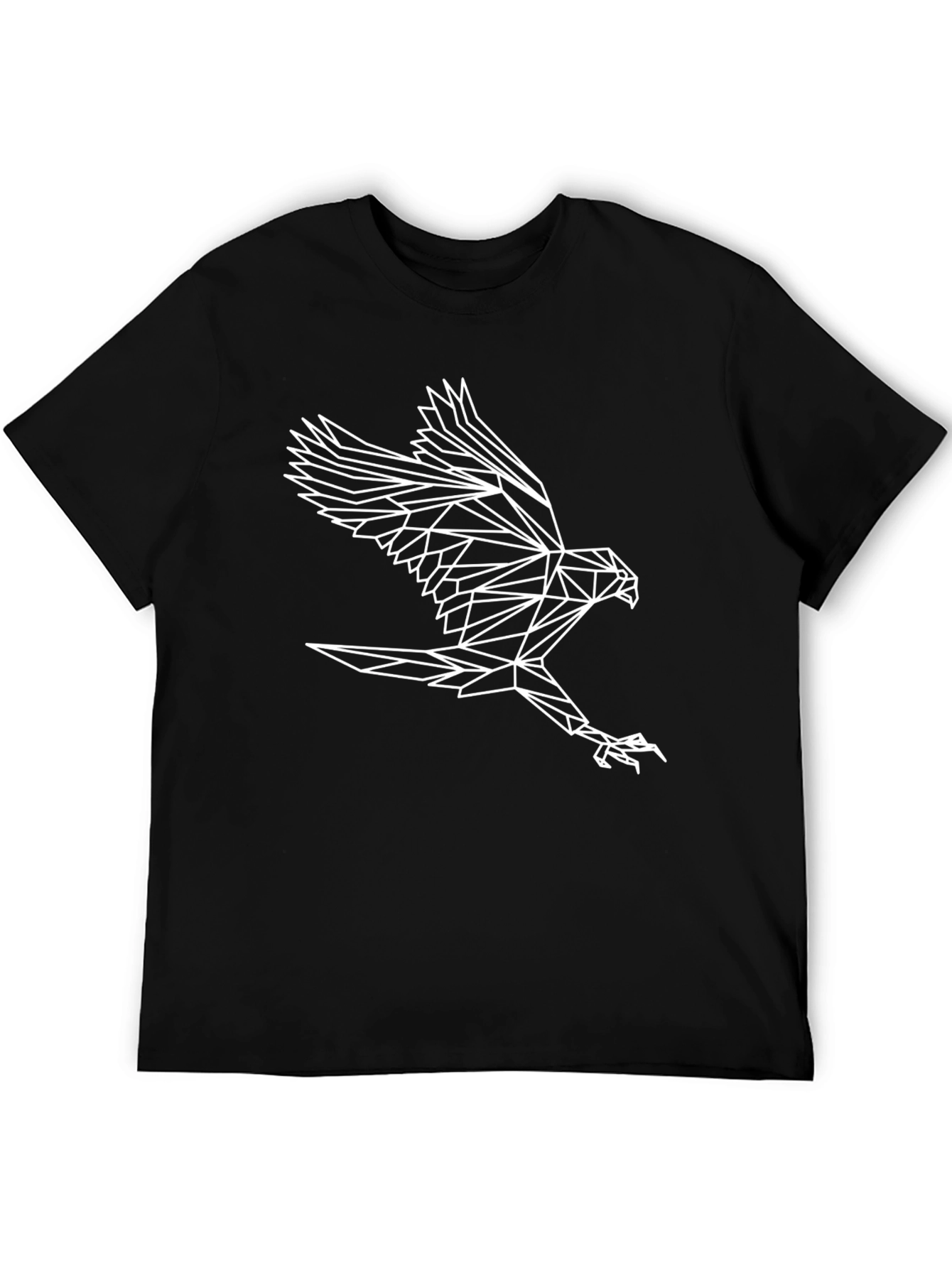 Geometric Eagle Graphic Tee - Black