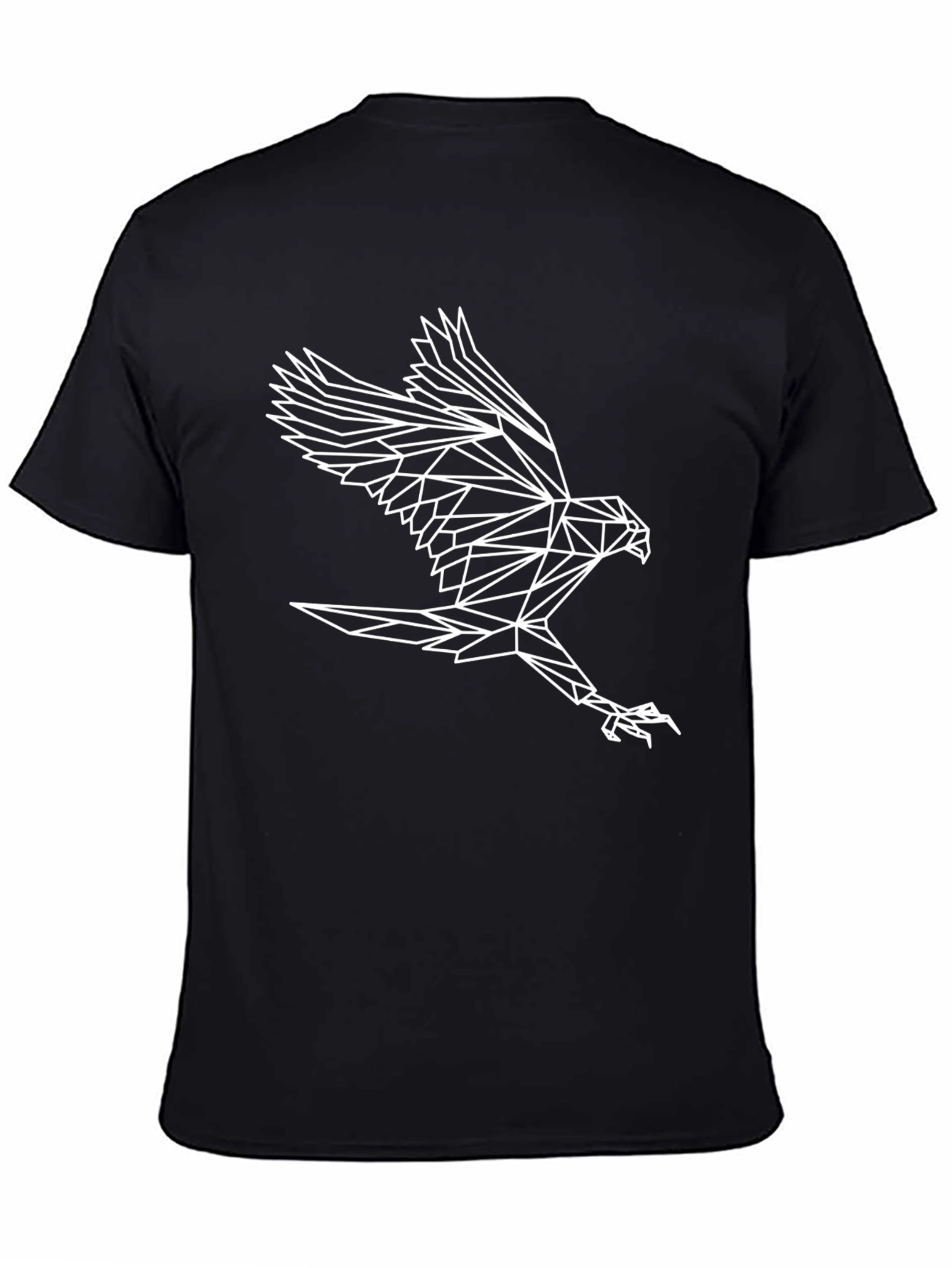 Geometric Eagle Graphic Tee - Black